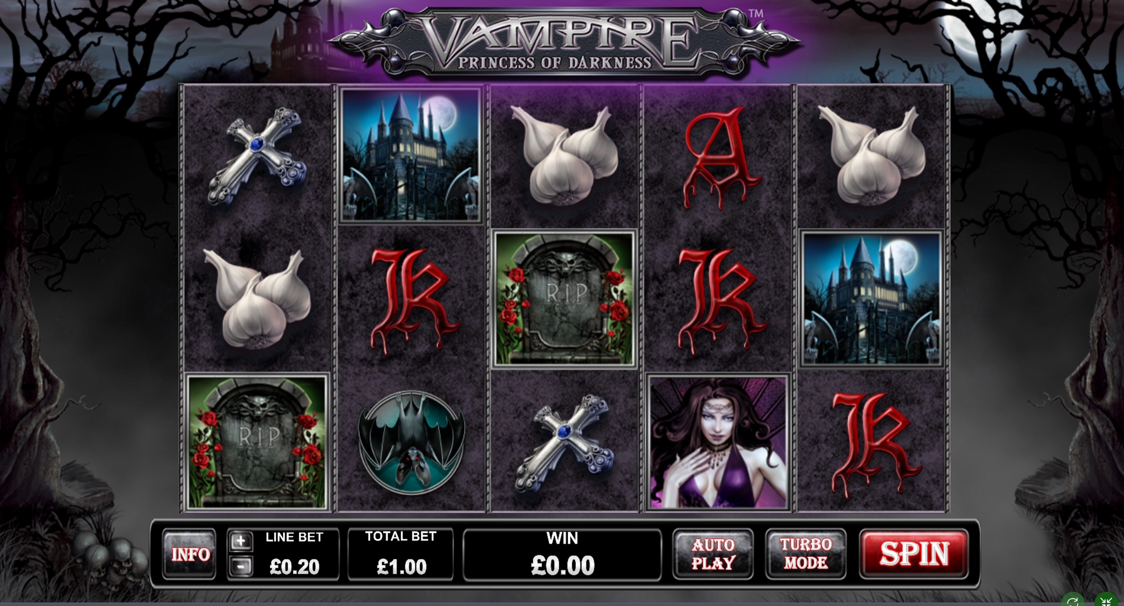 Reels in Vampire Princess of Darkness Slot Game by Playtech