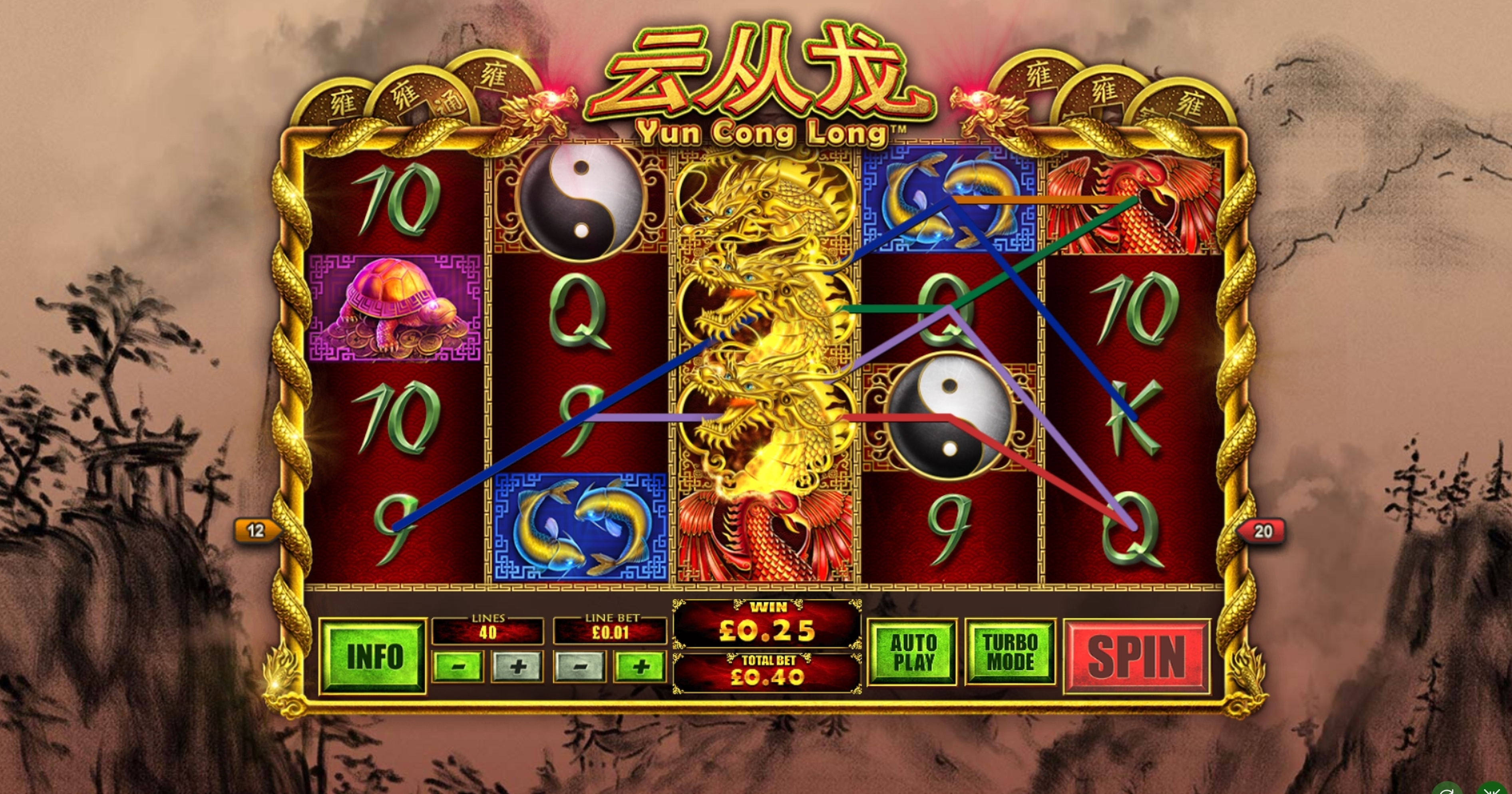 Win Money in Yun Cong Long Free Slot Game by Playtech