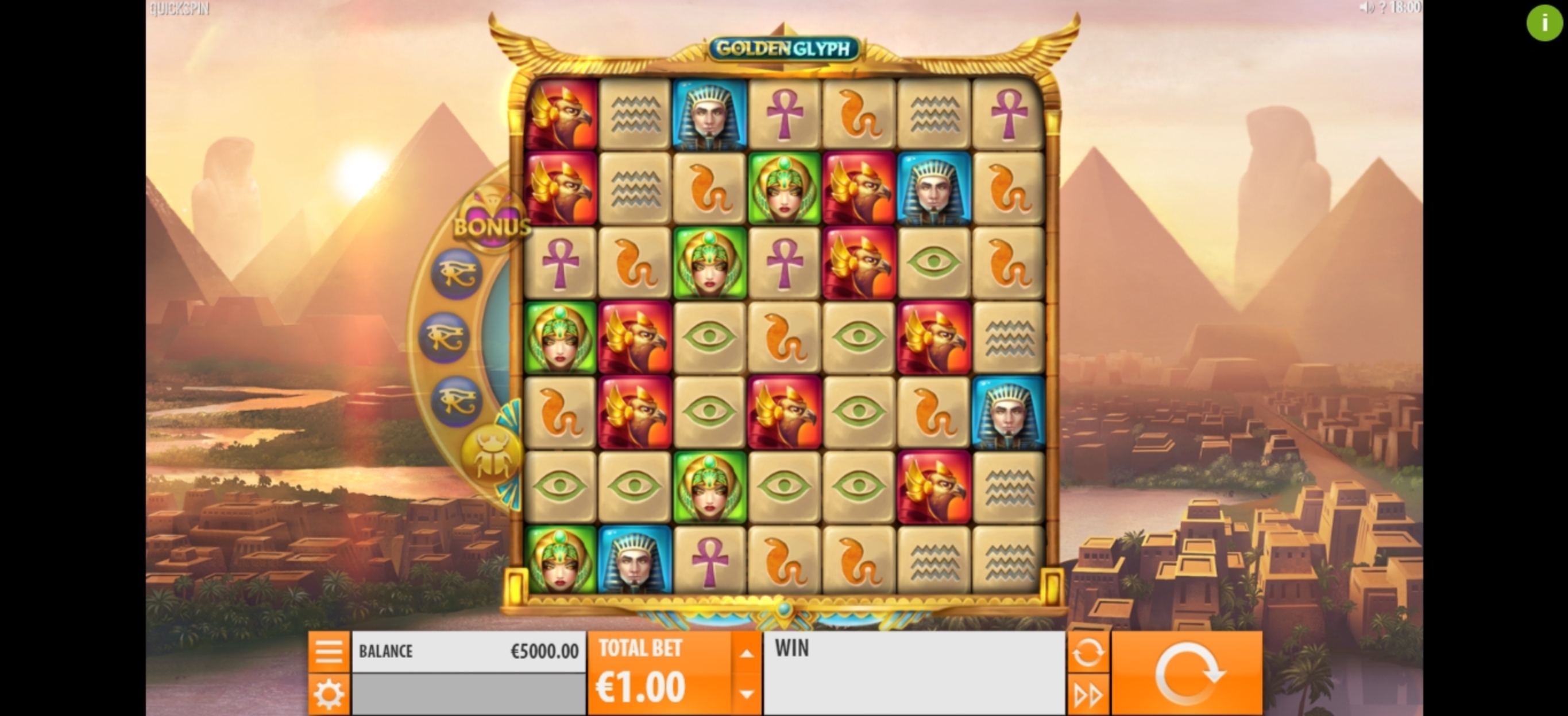 Reels in Golden Glyph Slot Game by Quickspin