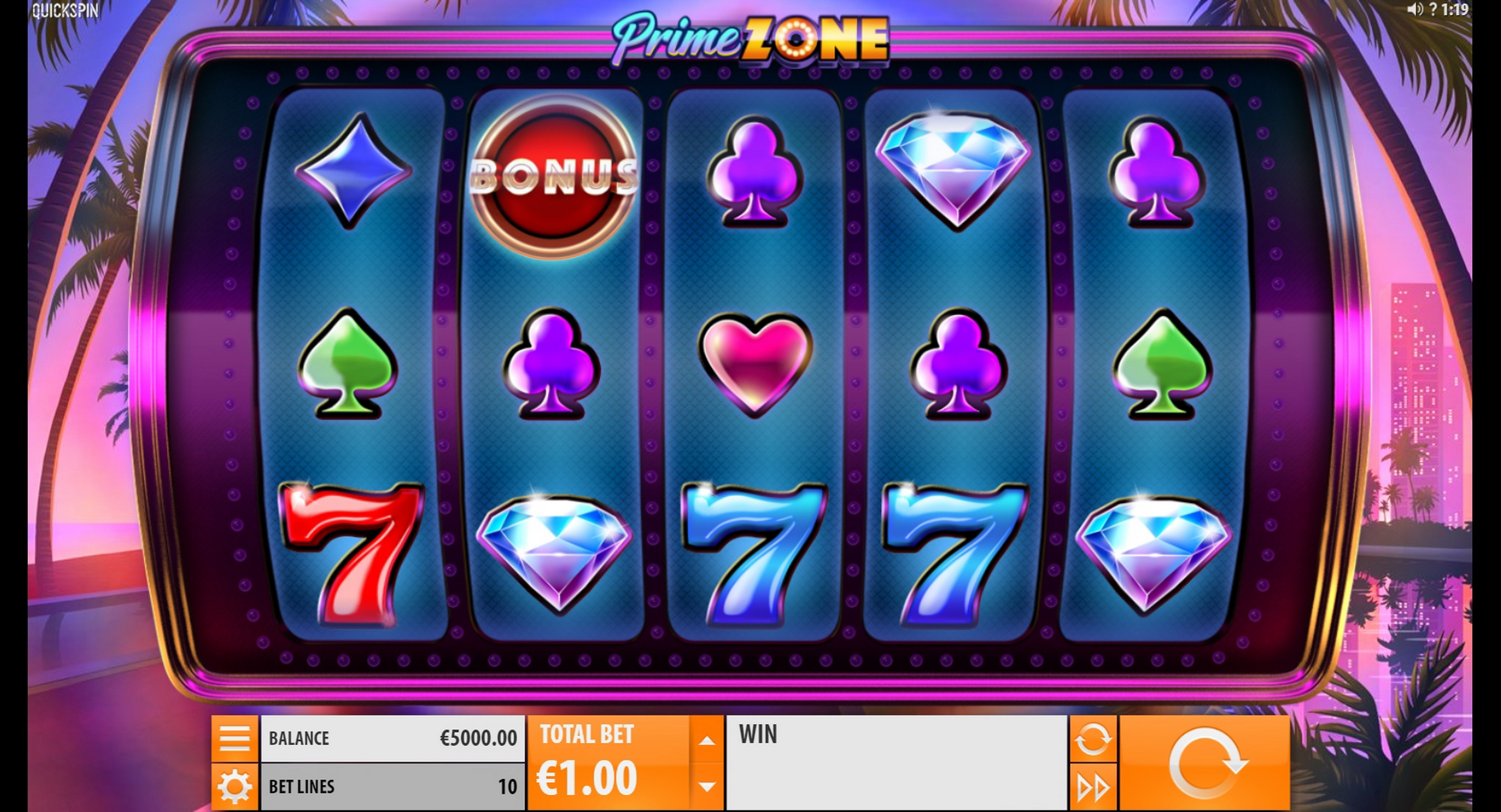 Reels in Prime Zone Slot Game by Quickspin