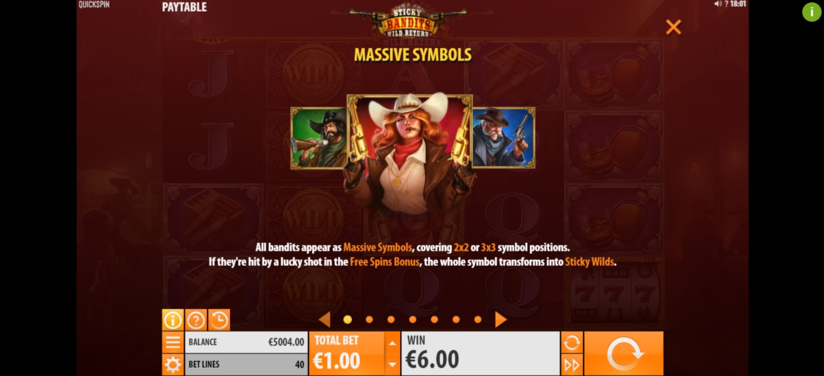 Info of Sticky Bandits: Wild Return Slot Game by Quickspin