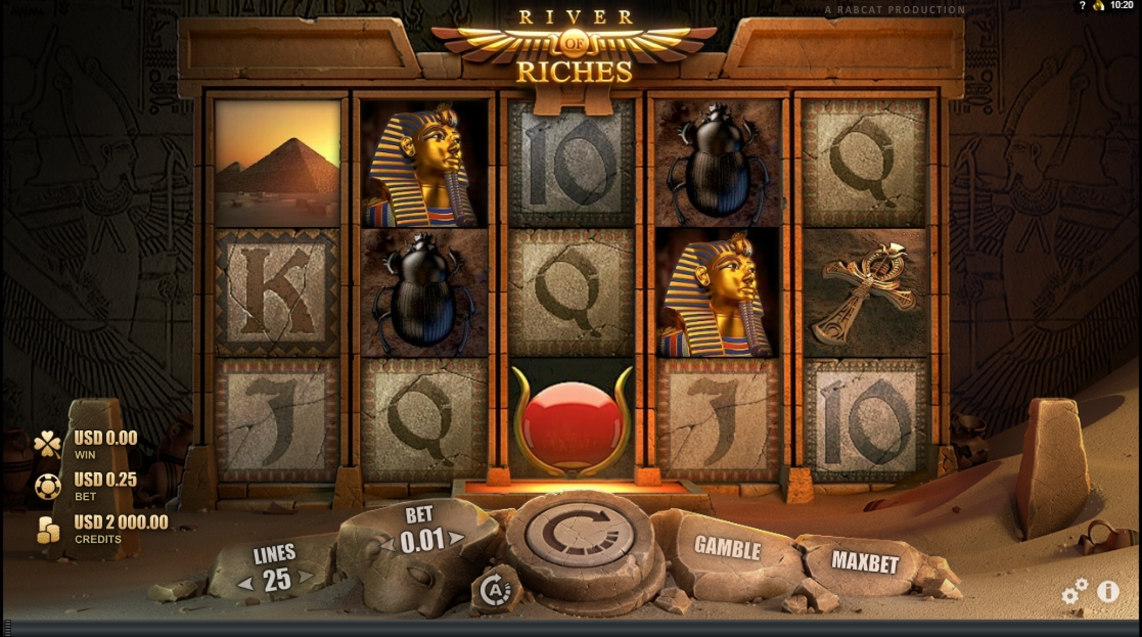 Reels in River of Riches Slot Game by Rabcat