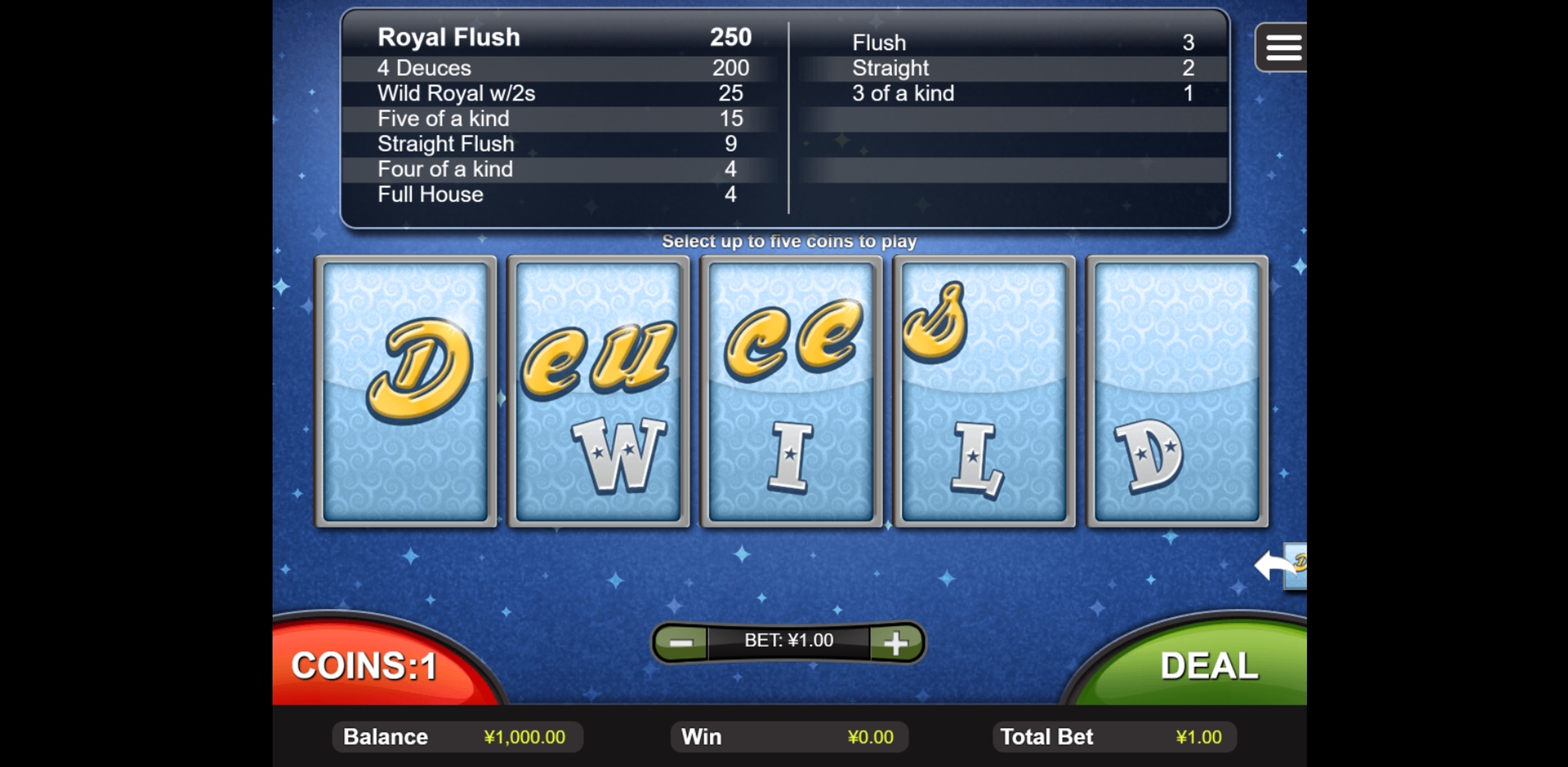 Reels in Deuces Wild Slot Game by Real Time Gaming