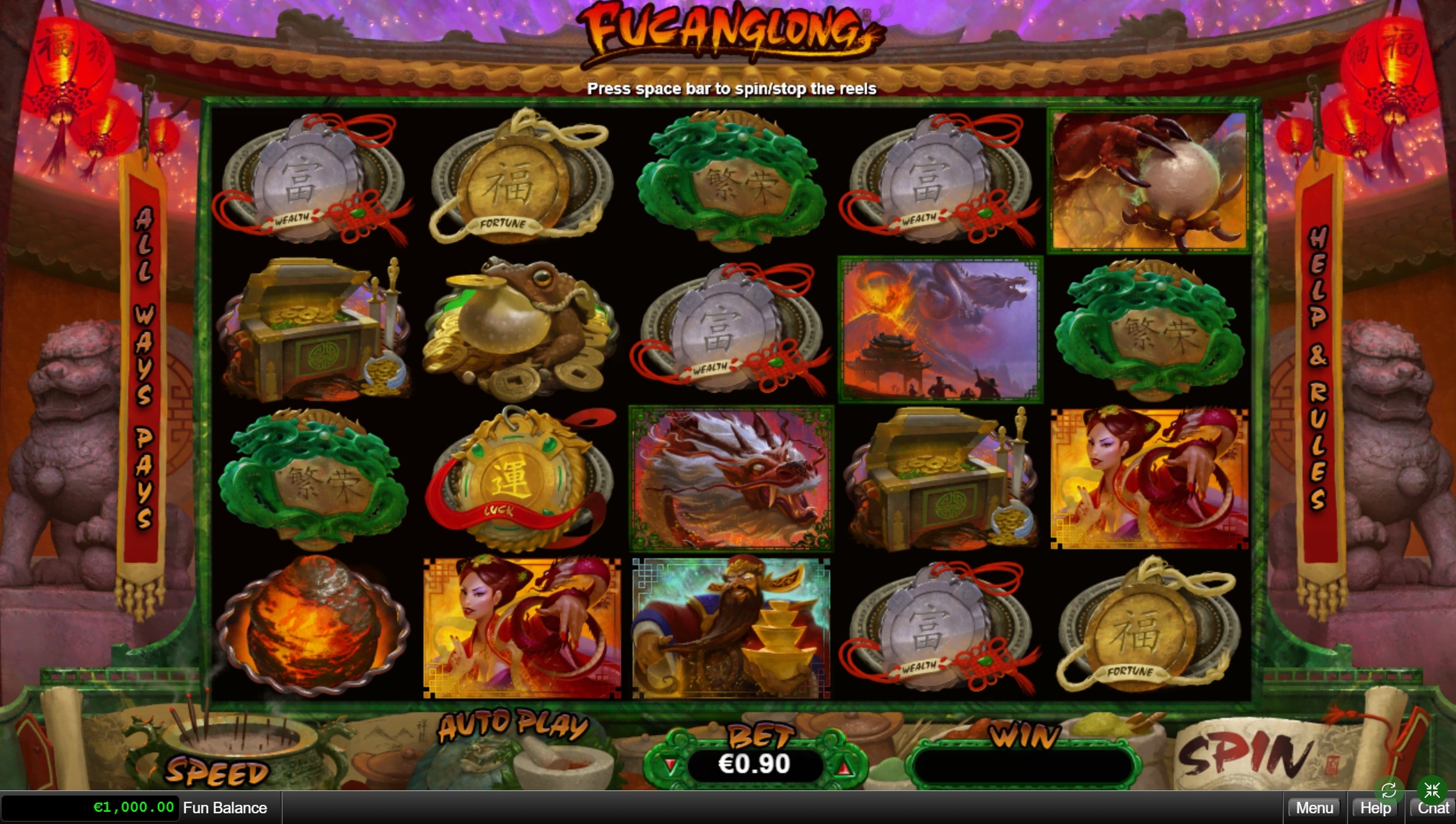 Reels in Fucanglong Slot Game by Real Time Gaming