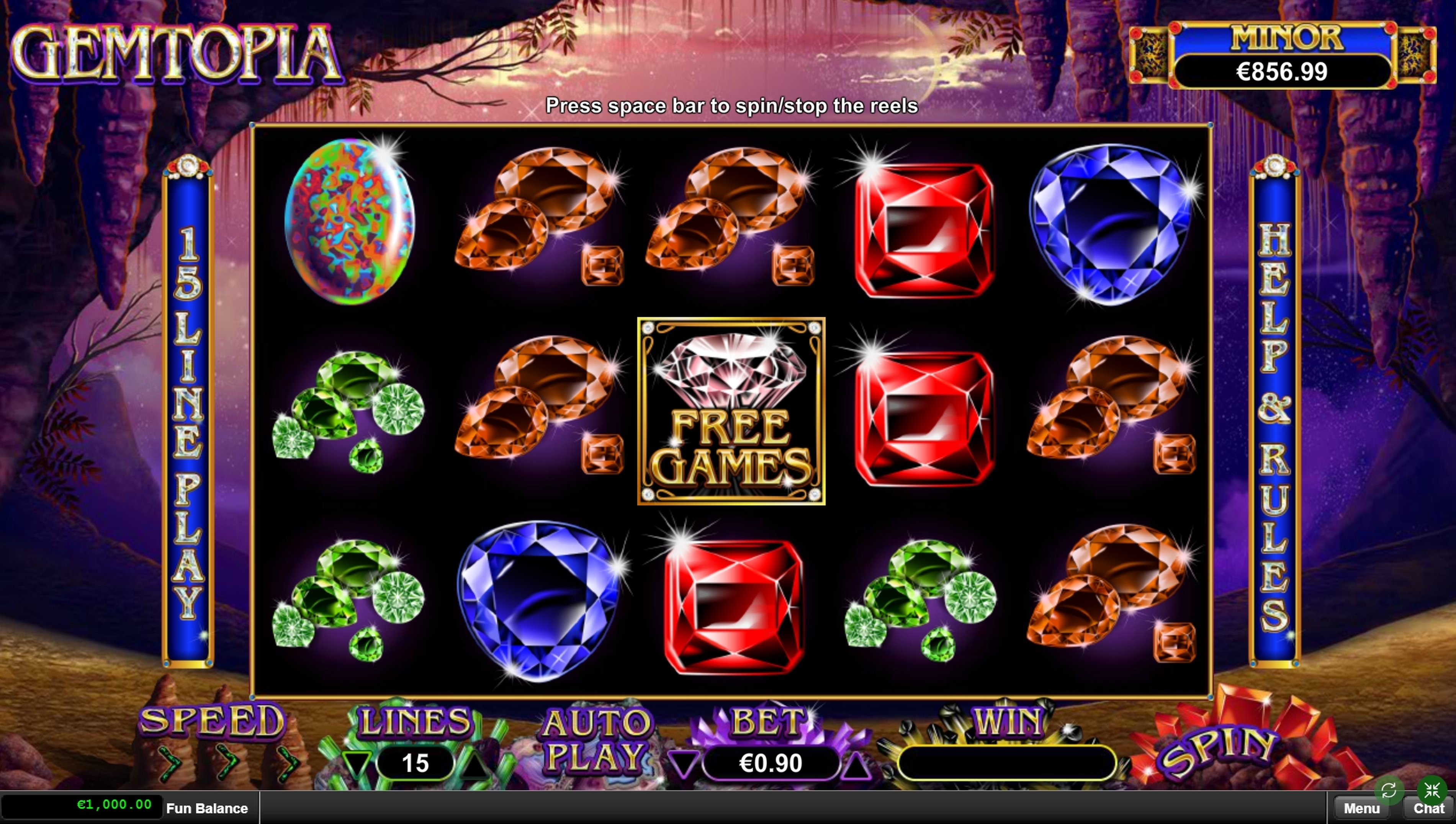 Reels in Gemtopia Slot Game by Real Time Gaming
