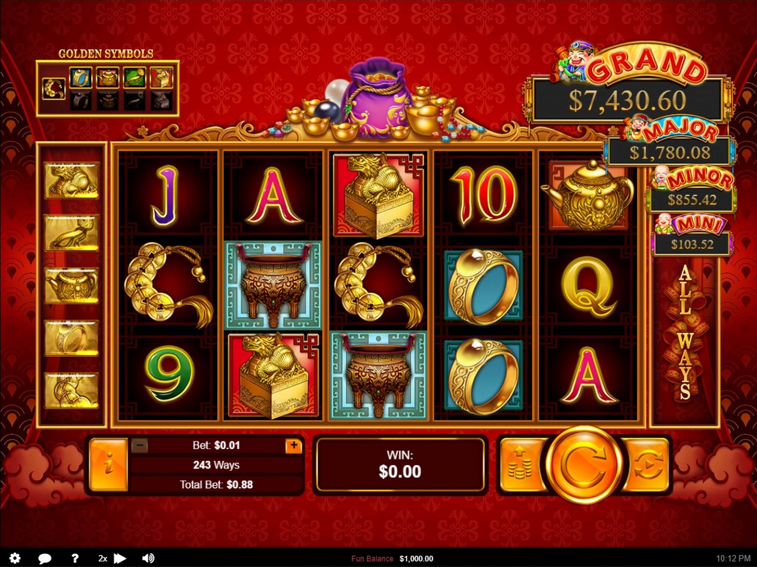 Reels in Plentiful Treasure Slot Game by Real Time Gaming