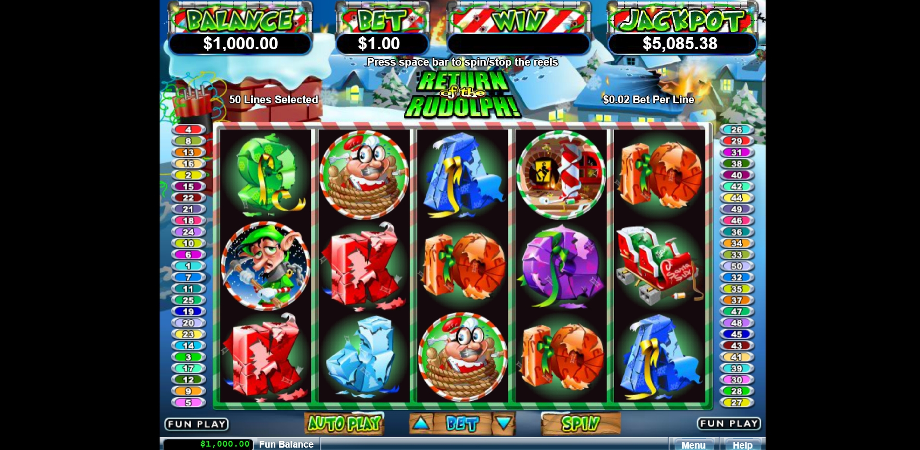 Reels in Return of the Rudolph Slot Game by Real Time Gaming