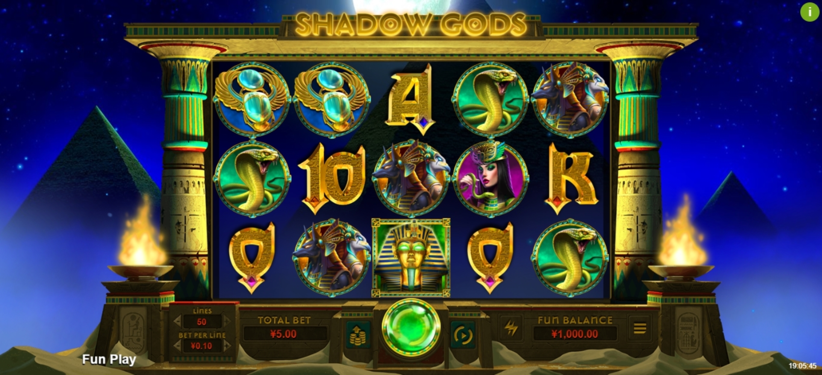 Reels in Shadow Gods Slot Game by Real Time Gaming
