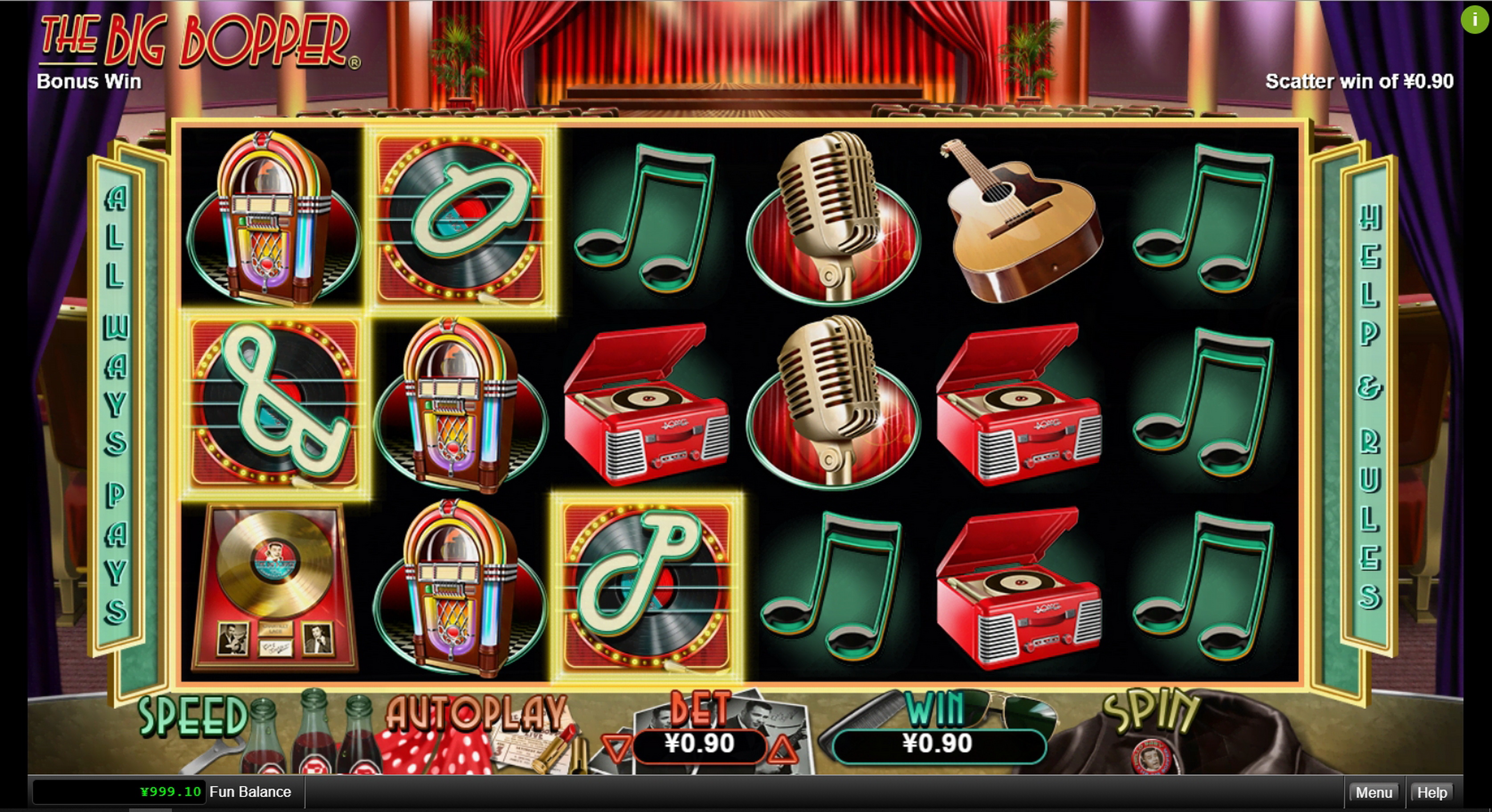 Win Money in The Big Bopper Free Slot Game by Real Time Gaming