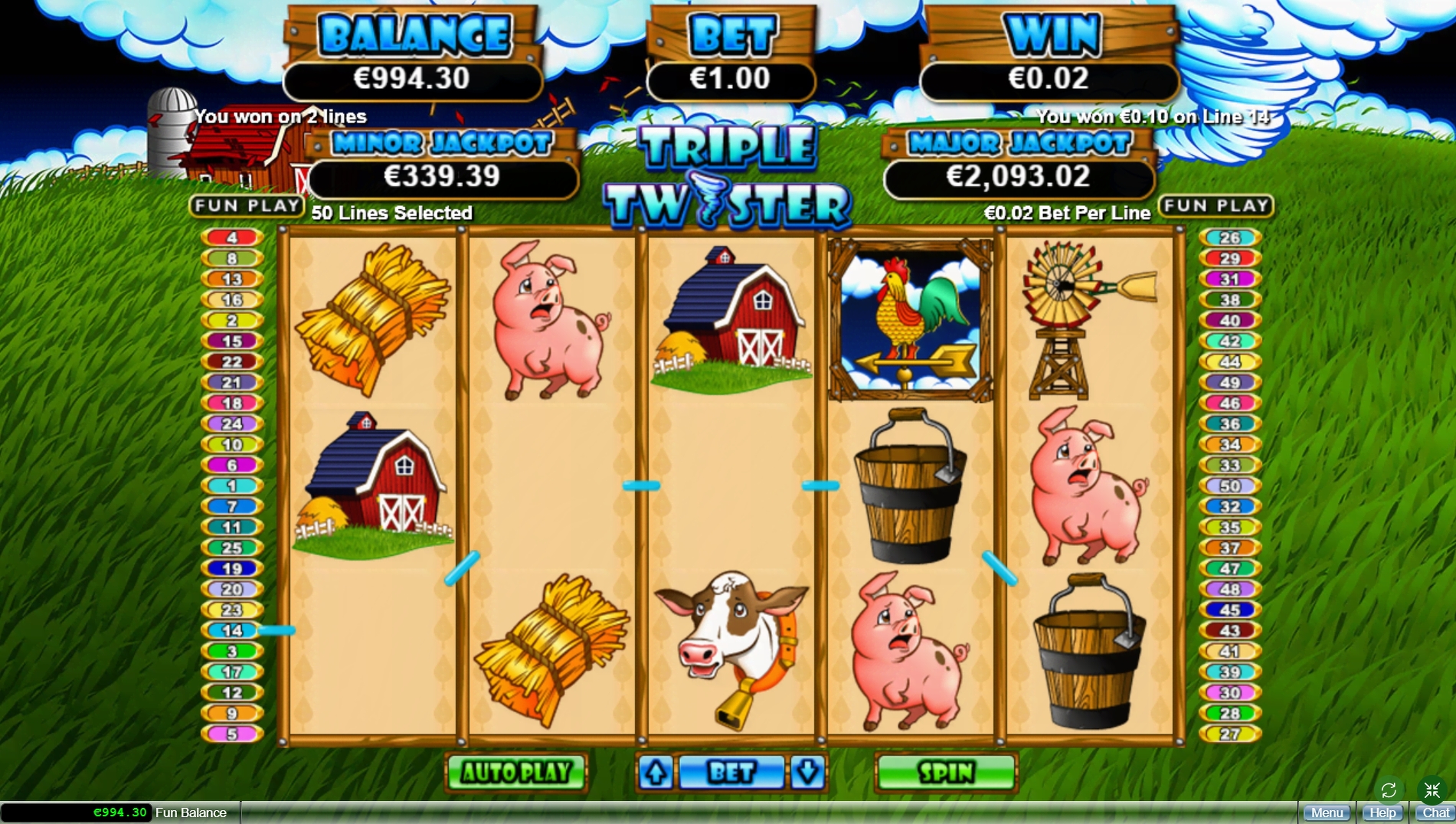 Win Money in Triple Twister Free Slot Game by Real Time Gaming