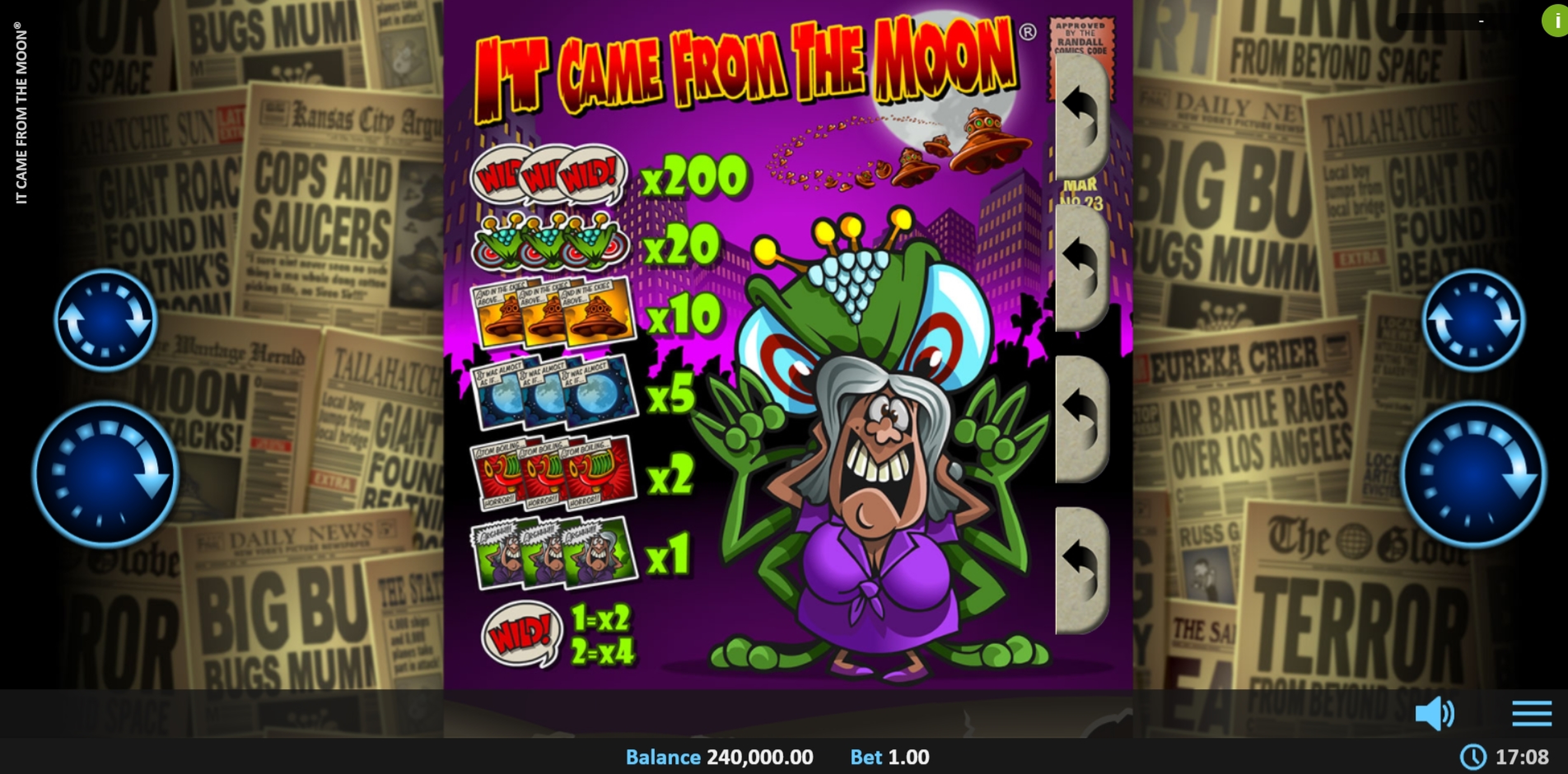 Reels in It Came from the Moon Pull Tab Slot Game by Realistic Games