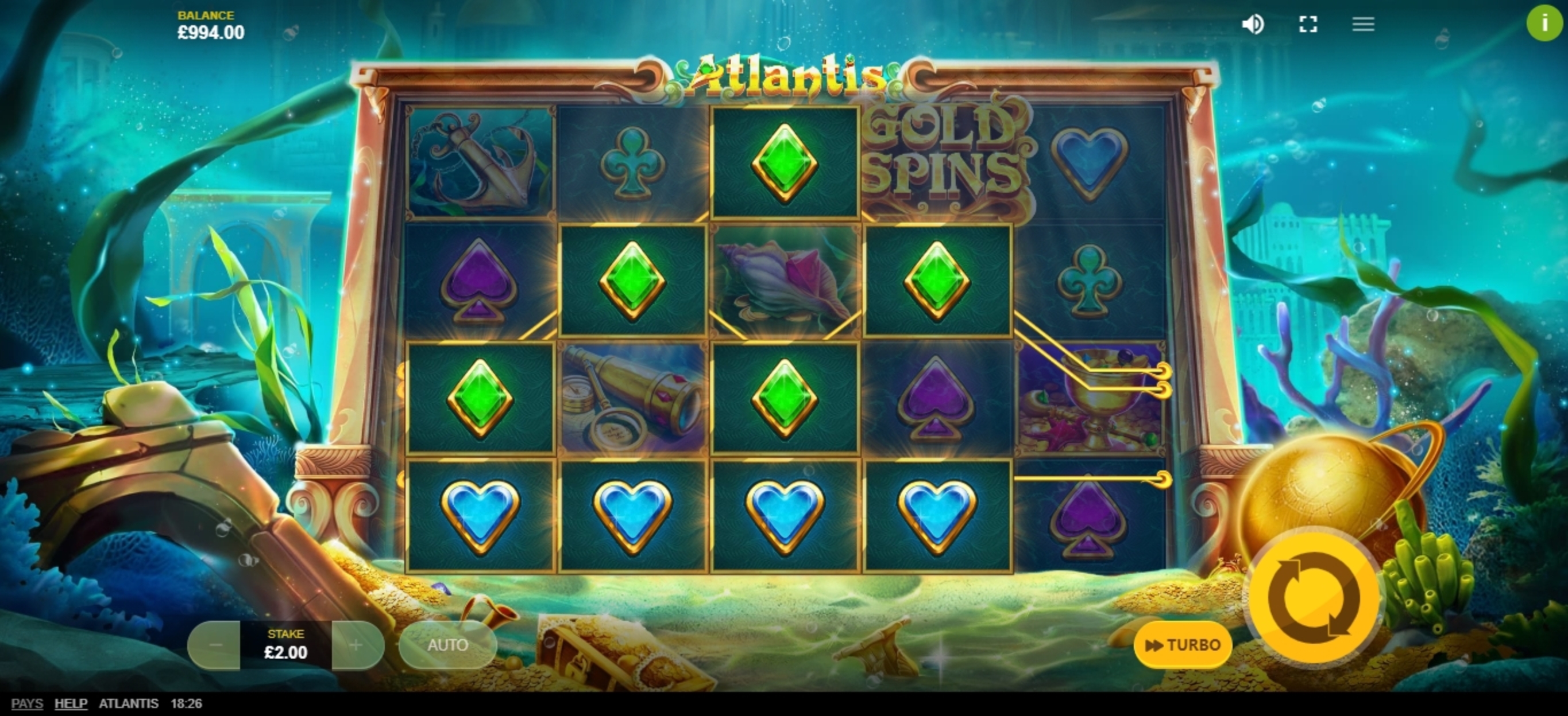 Win Money in Atlantis Free Slot Game by Red Tiger