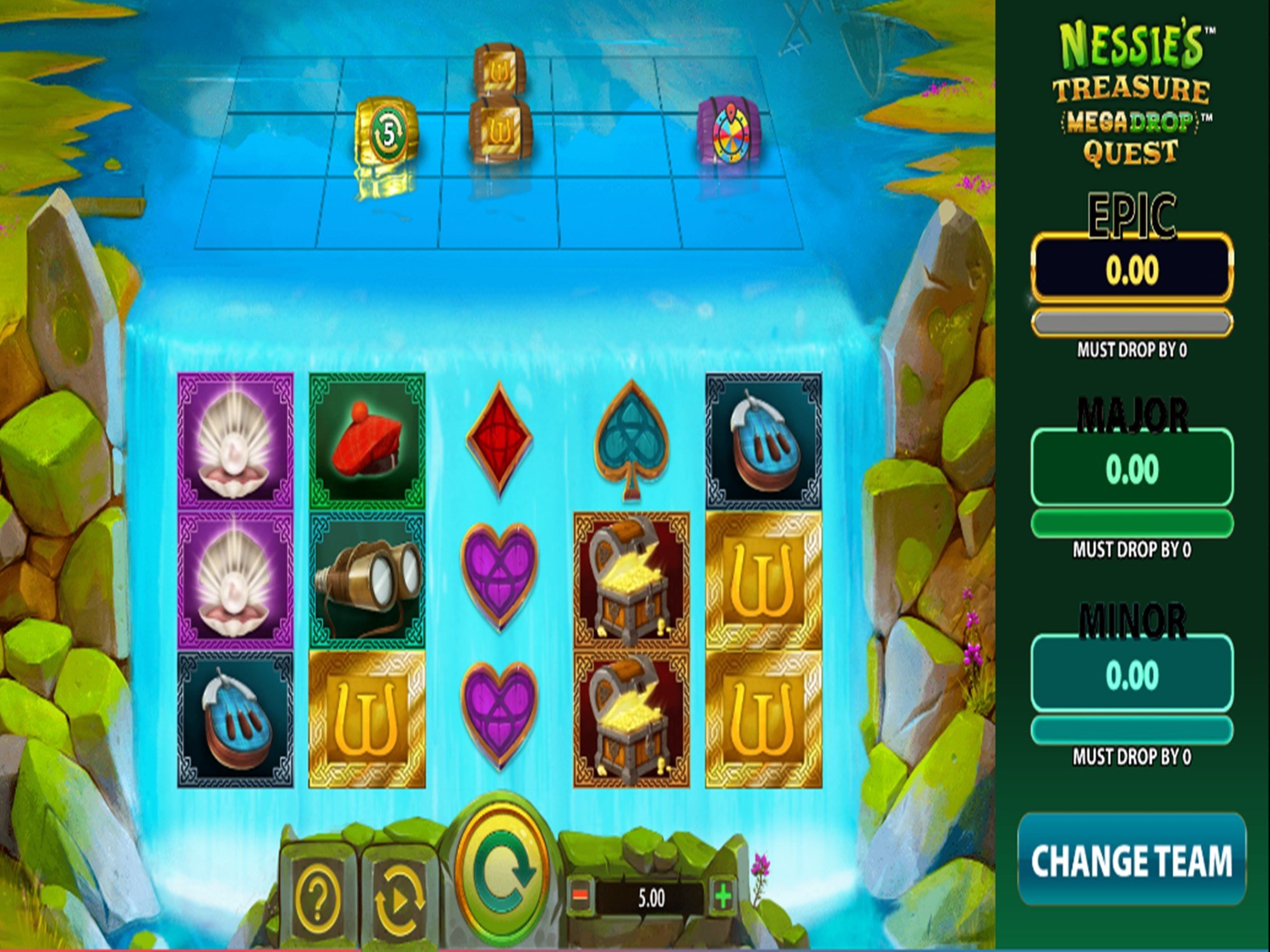 The Nessie's Treasure Mega Drop Quest Online Slot Demo Game by Red7 Mobile