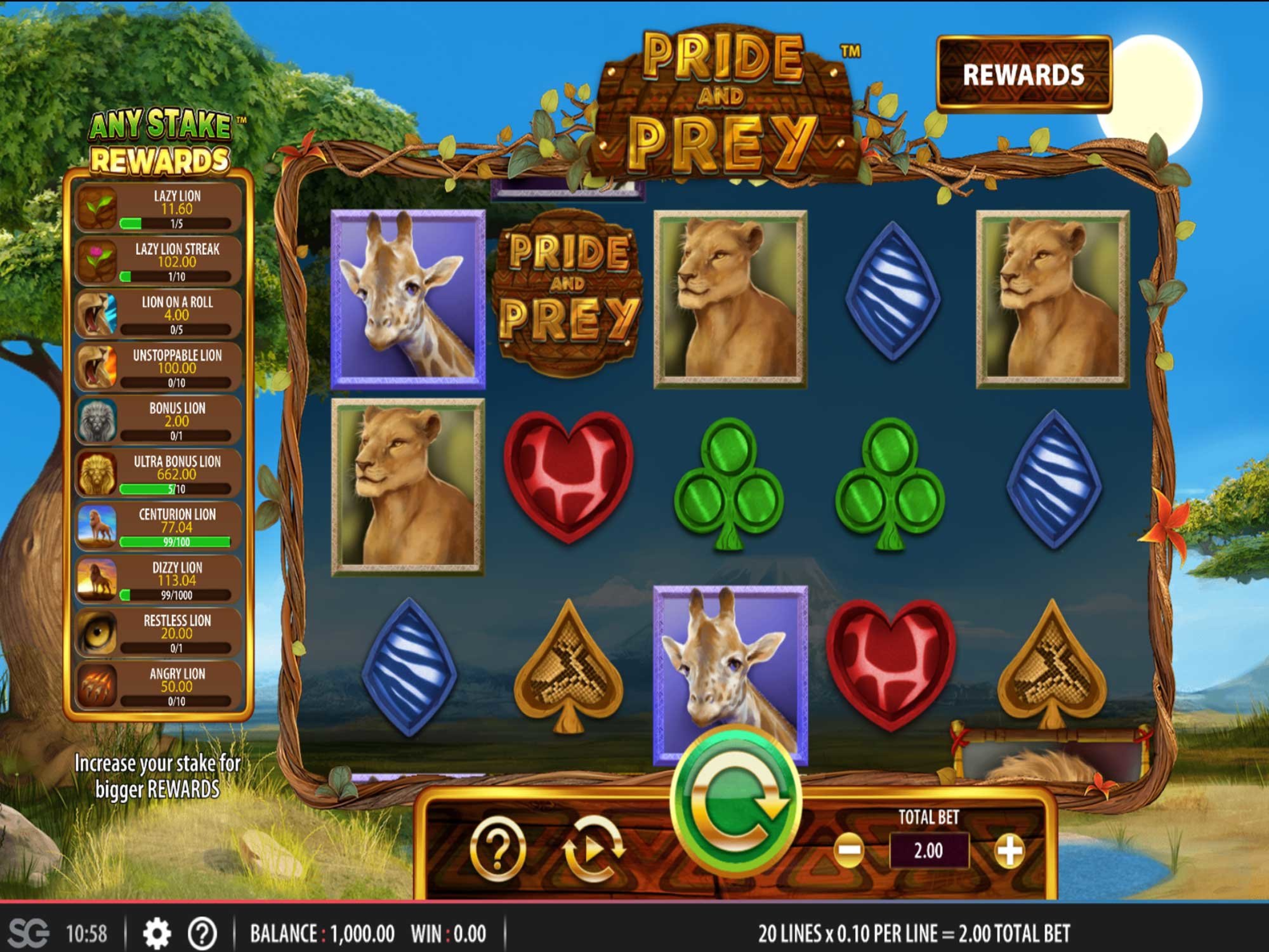 The Pride and Prey Online Slot Demo Game by Red7 Mobile