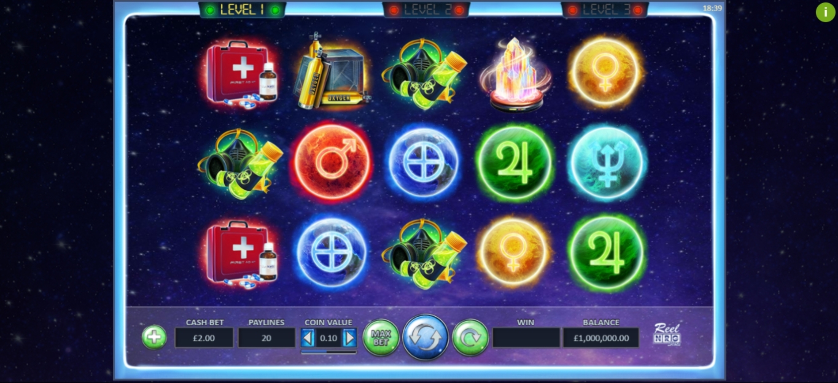 Reels in The Space Game Slot Game by ReelNRG Gaming