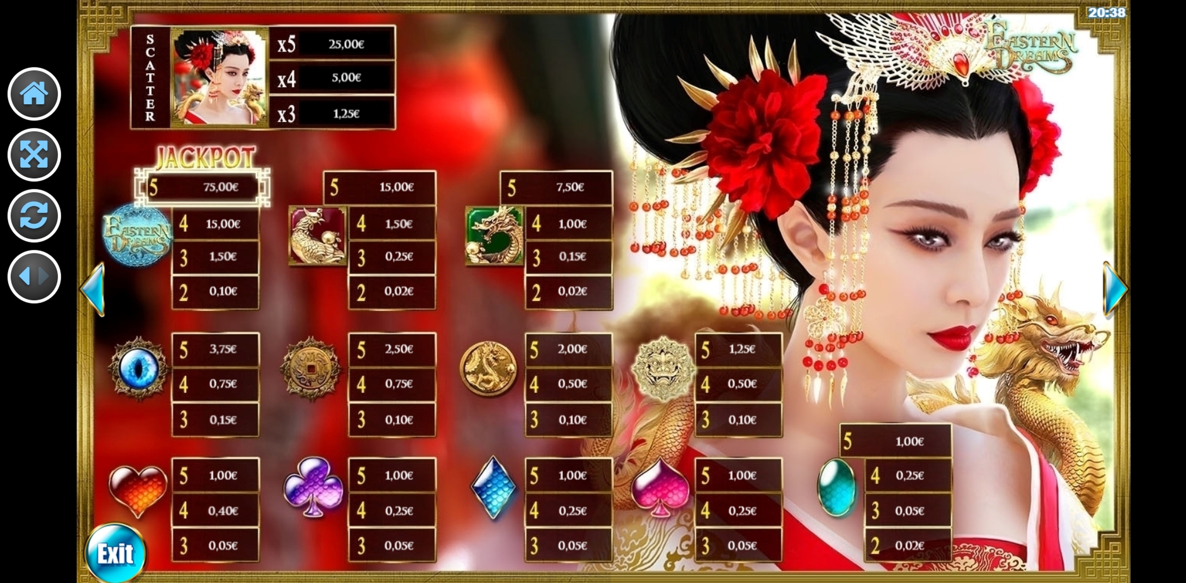 Info of Eastern Dreams Slot Game by R. Franco