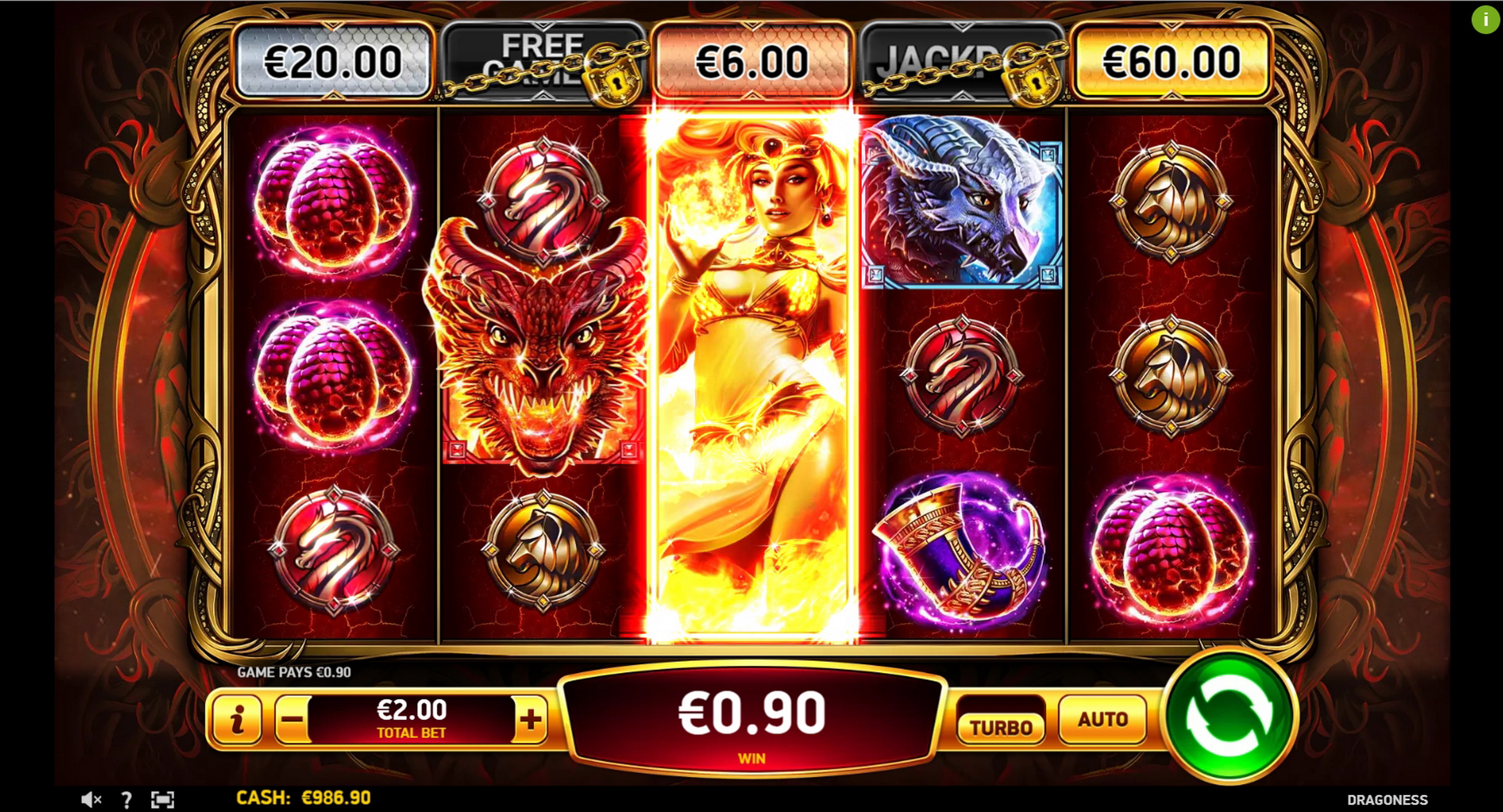 Win Money in Dragoness Free Slot Game by Ruby Play