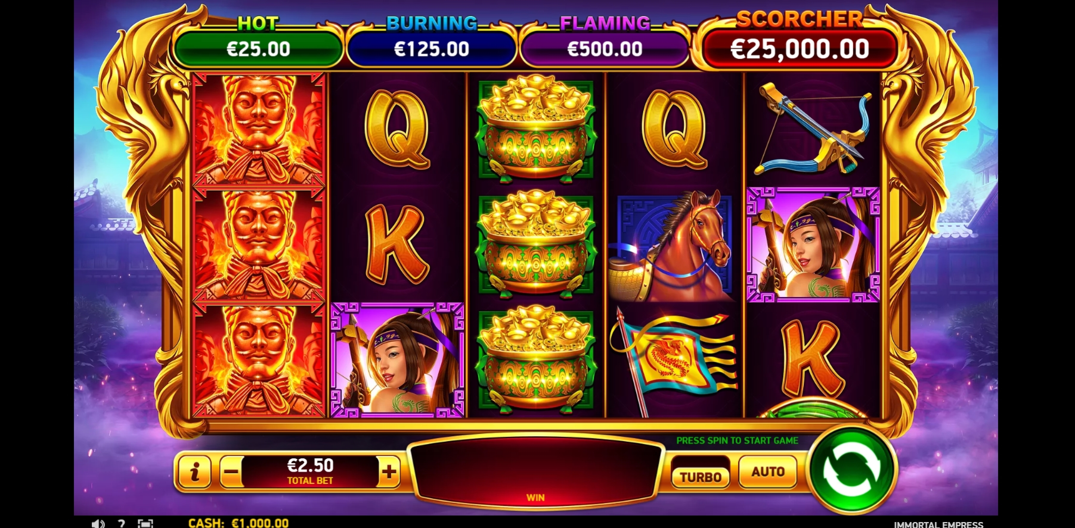 Reels in Immortal Empress Slot Game by Ruby Play