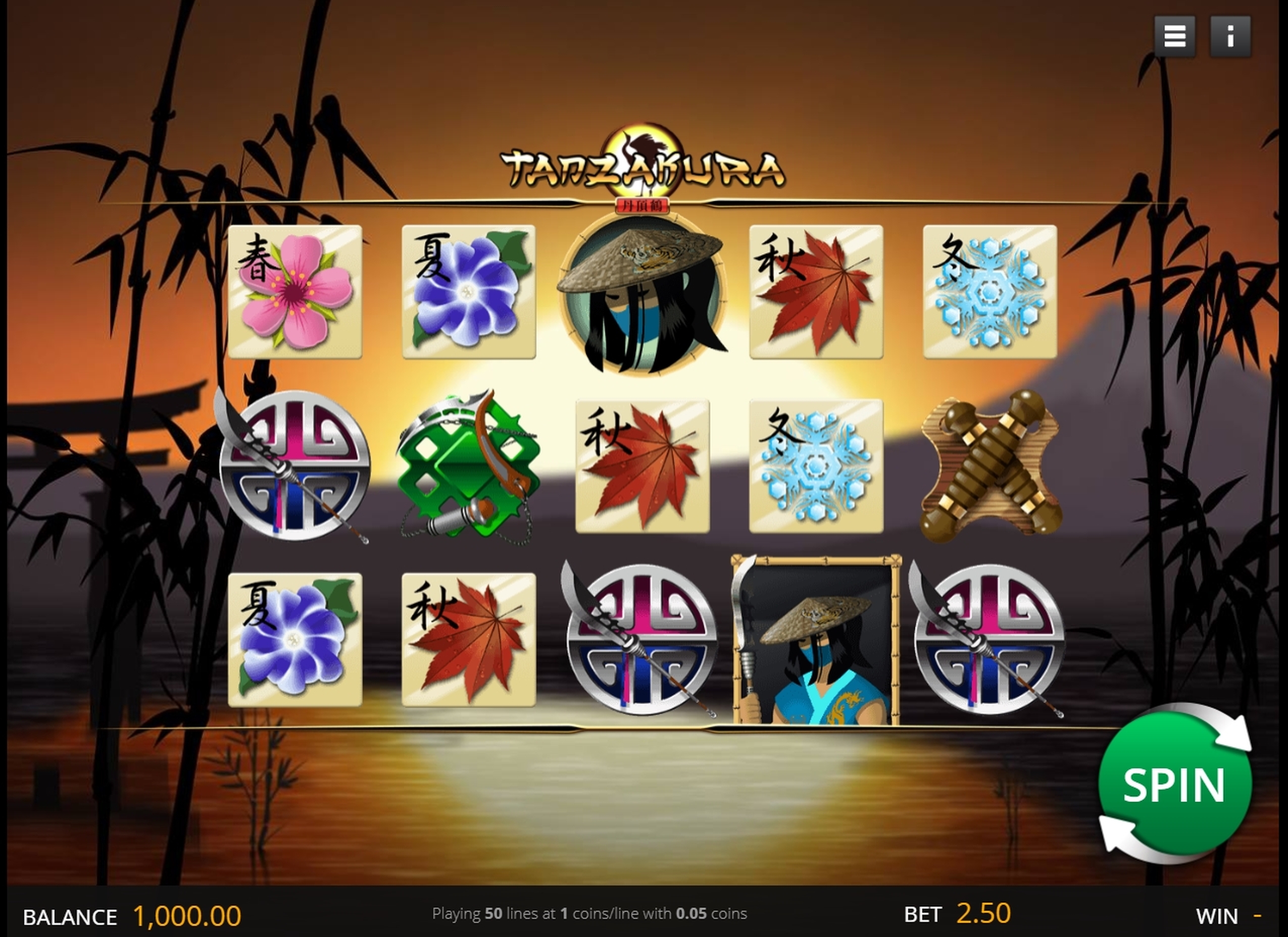 Reels in Tanzakura Slot Game by saucify