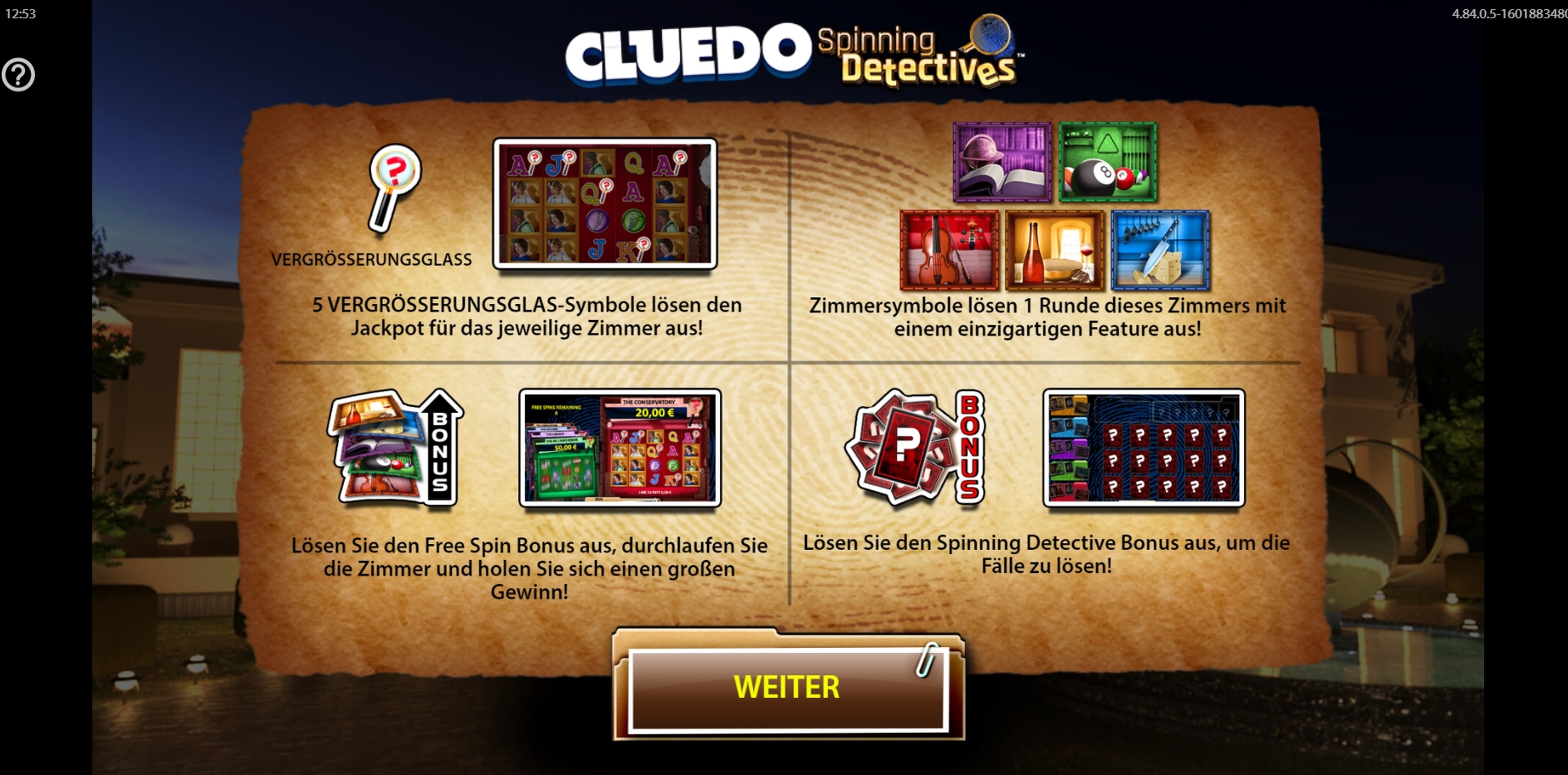 Play CLUEDO Spinning Detectives Free Casino Slot Game by WMS