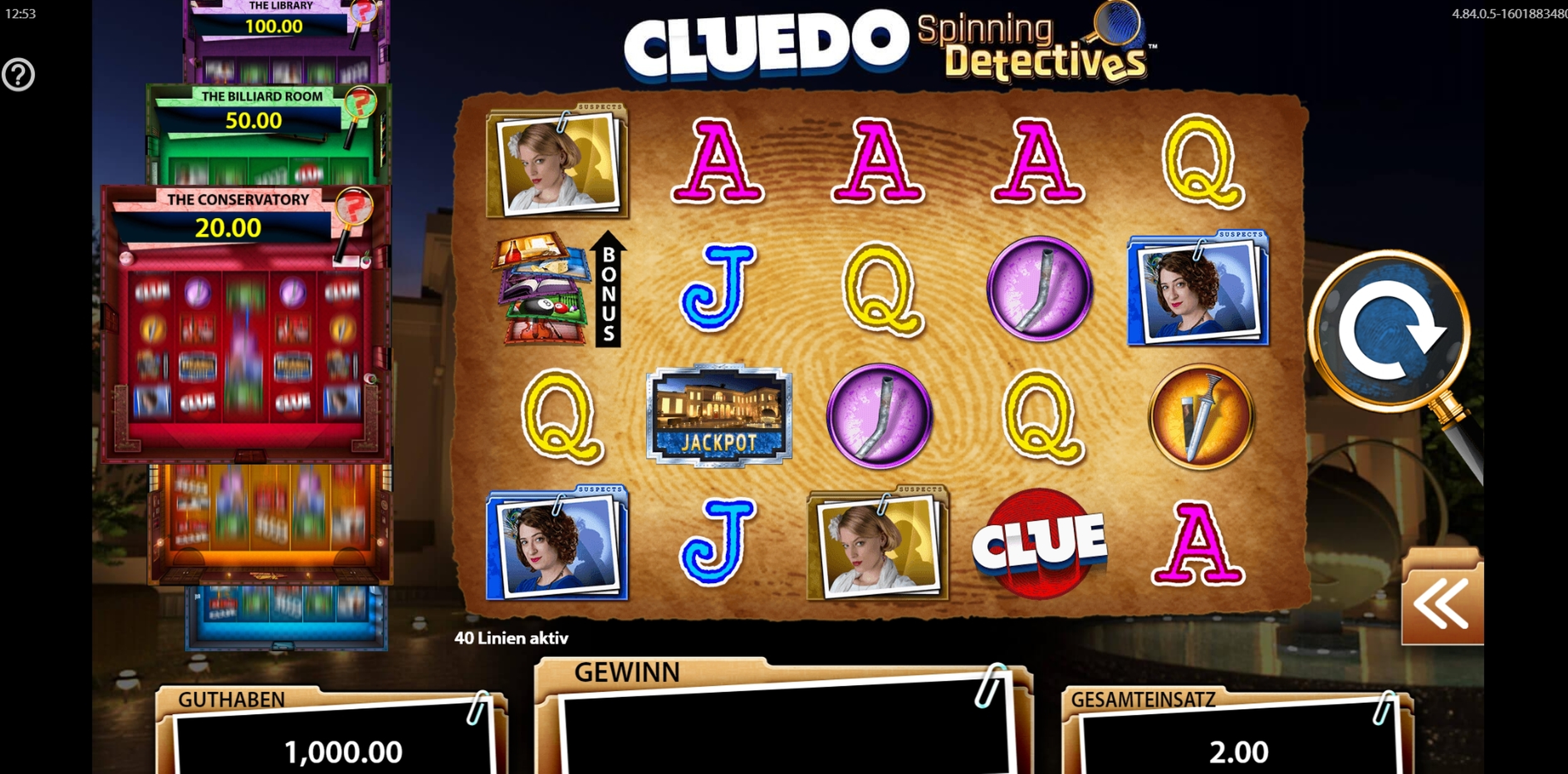 Reels in CLUEDO Spinning Detectives Slot Game by WMS