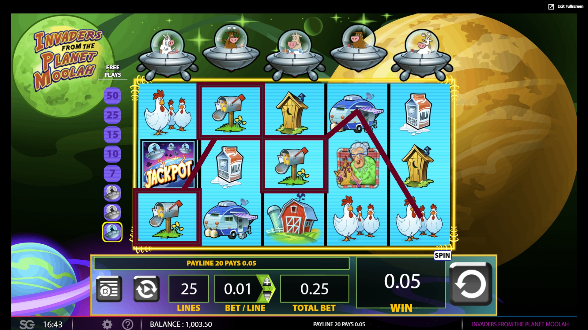Win Money in Invaders from the Planet Moolah Free Slot Game by WMS