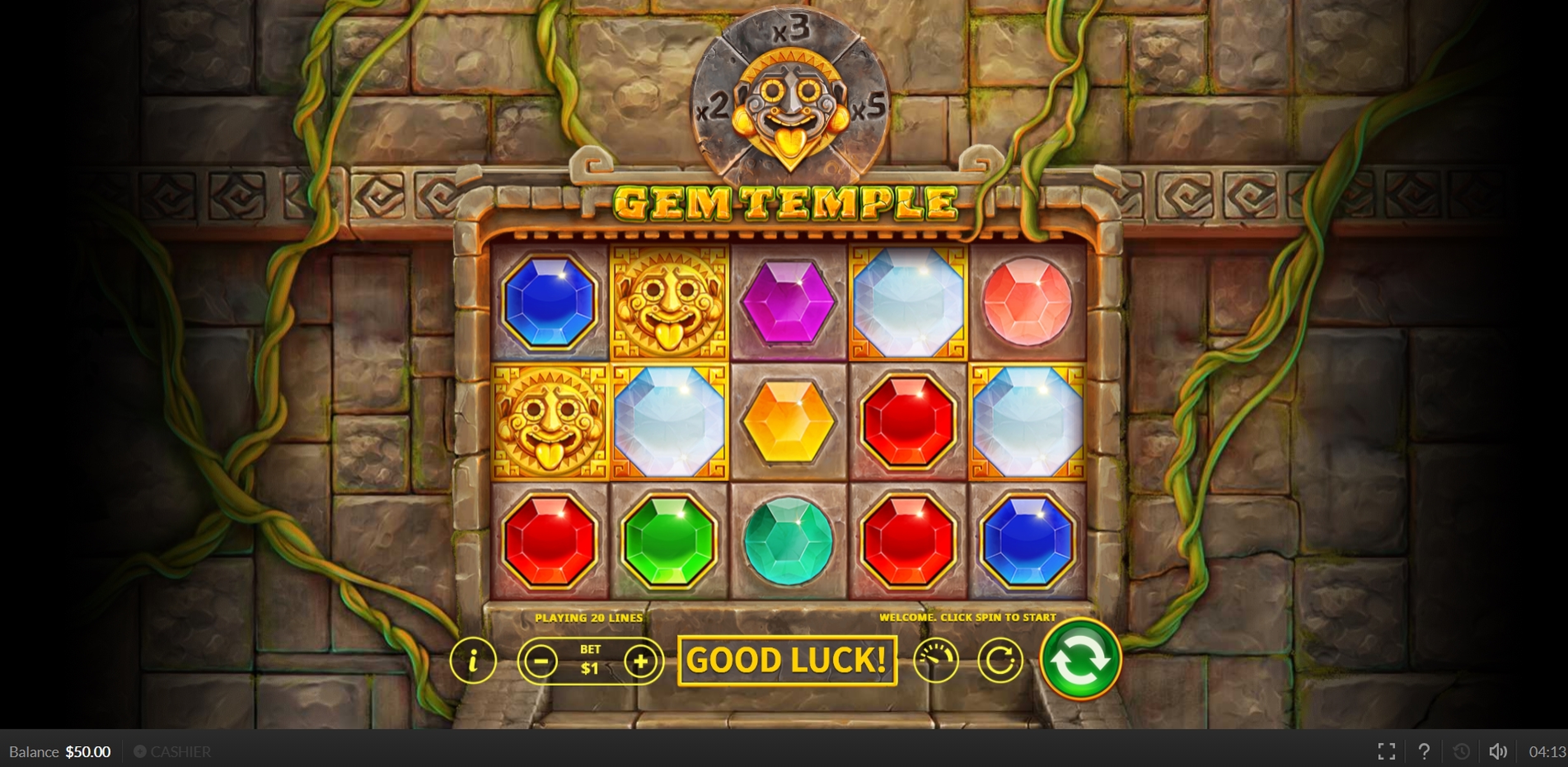 Reels in Gem Temple Slot Game by Skywind