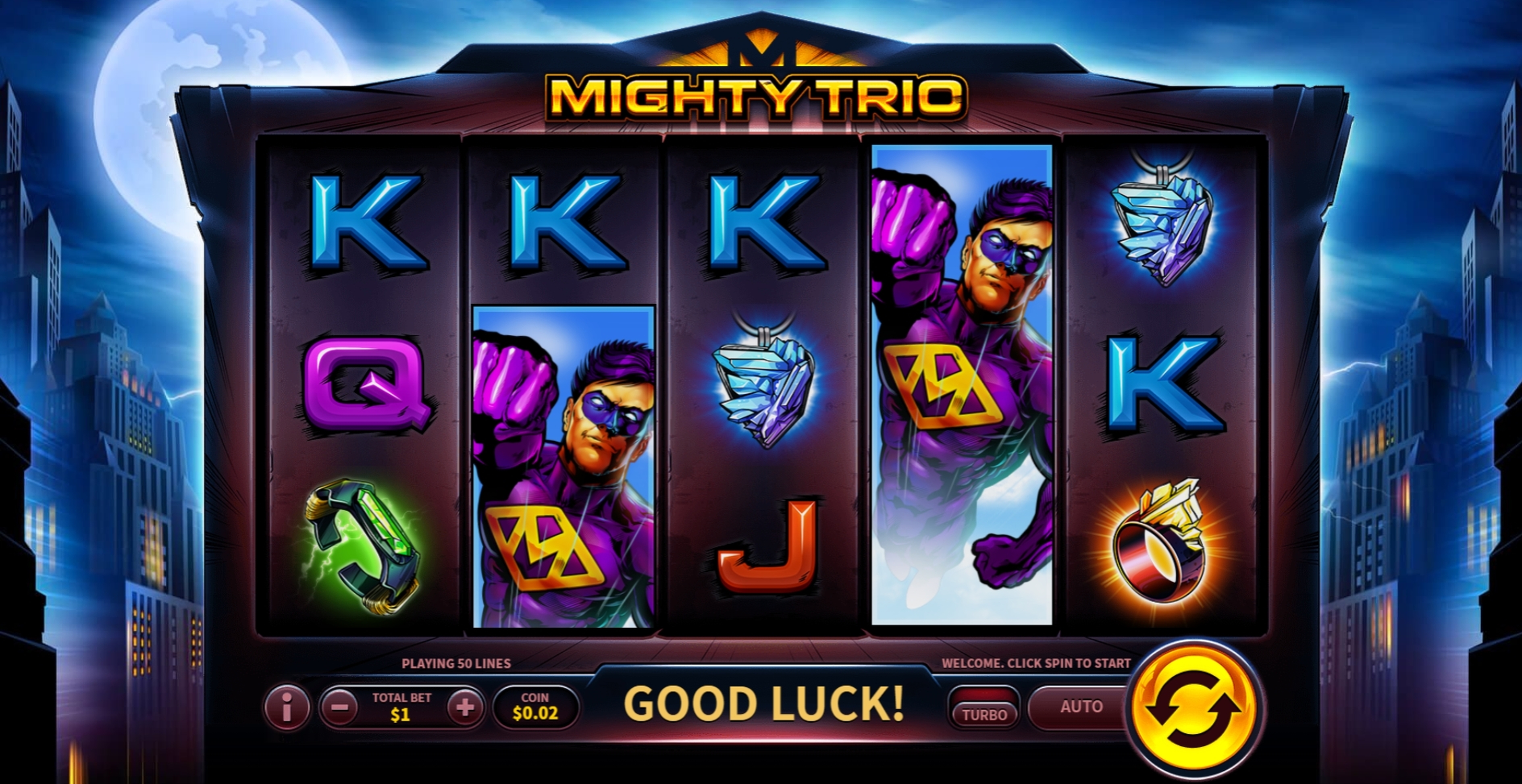 Reels in Mighty Trio Slot Game by Skywind