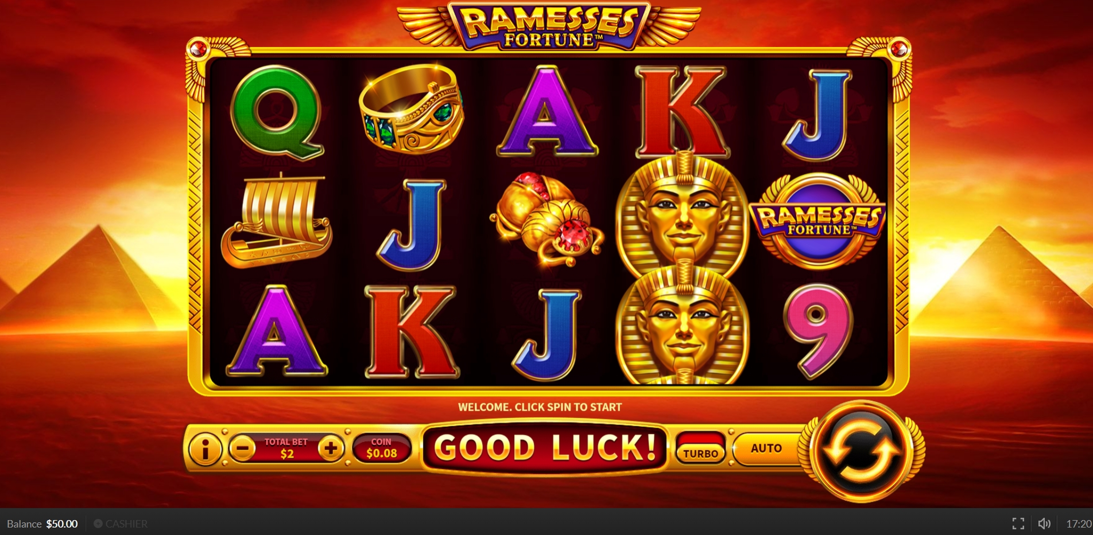 Reels in Ramesses Fortune Slot Game by Skywind