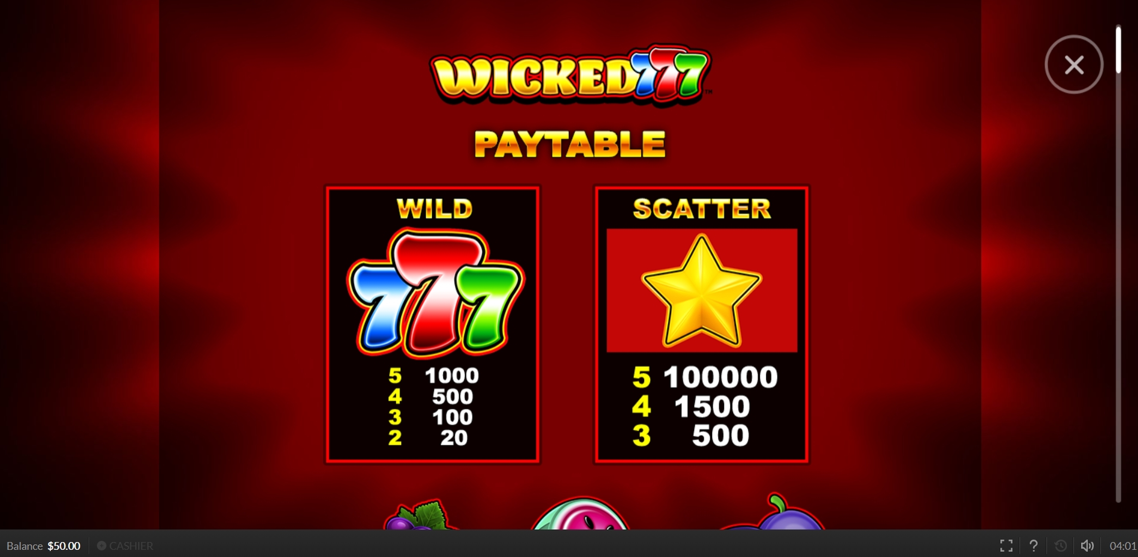 Info of Wicked 777 Slot Game by Skywind