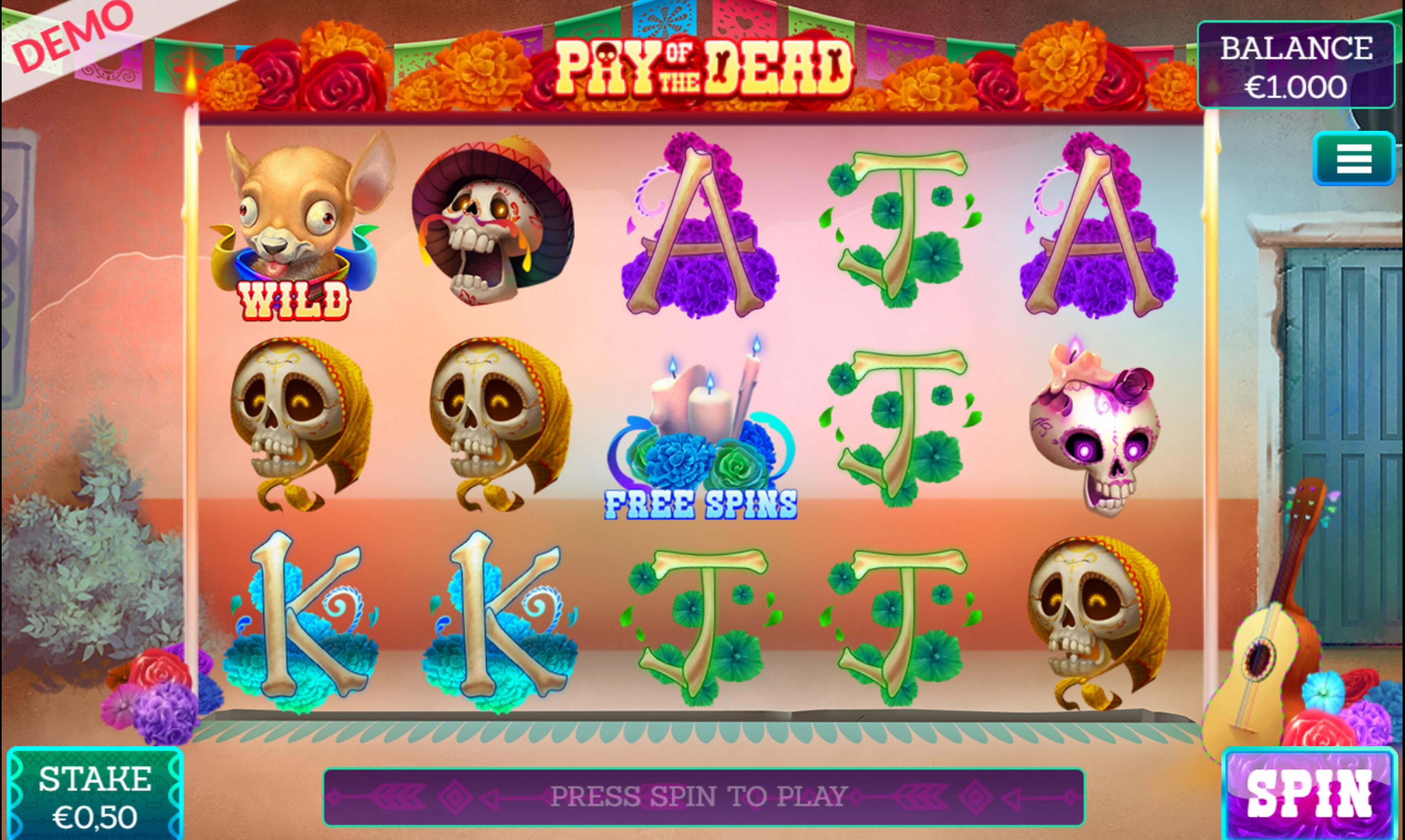 Reels in Pay of the Dead Slot Game by Slingo