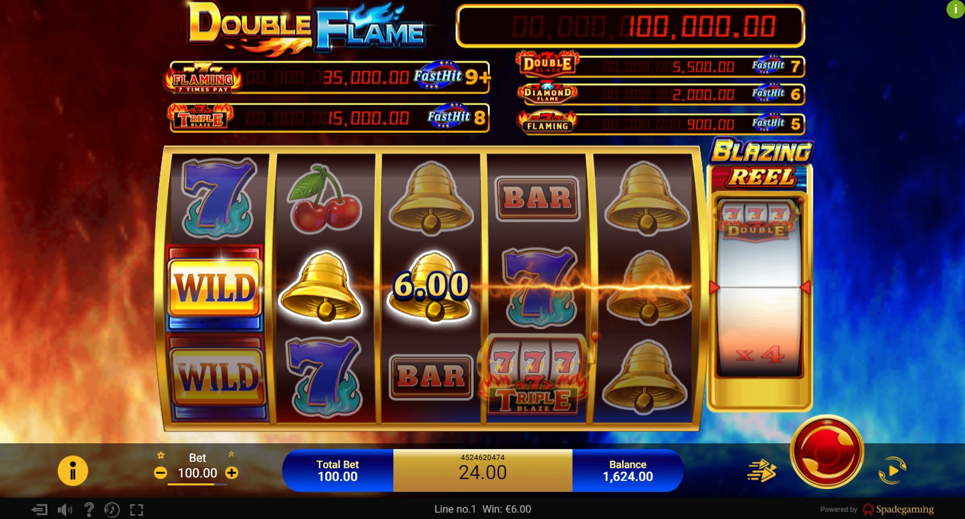 Win Money in Double Flame Free Slot Game by Spade Gaming