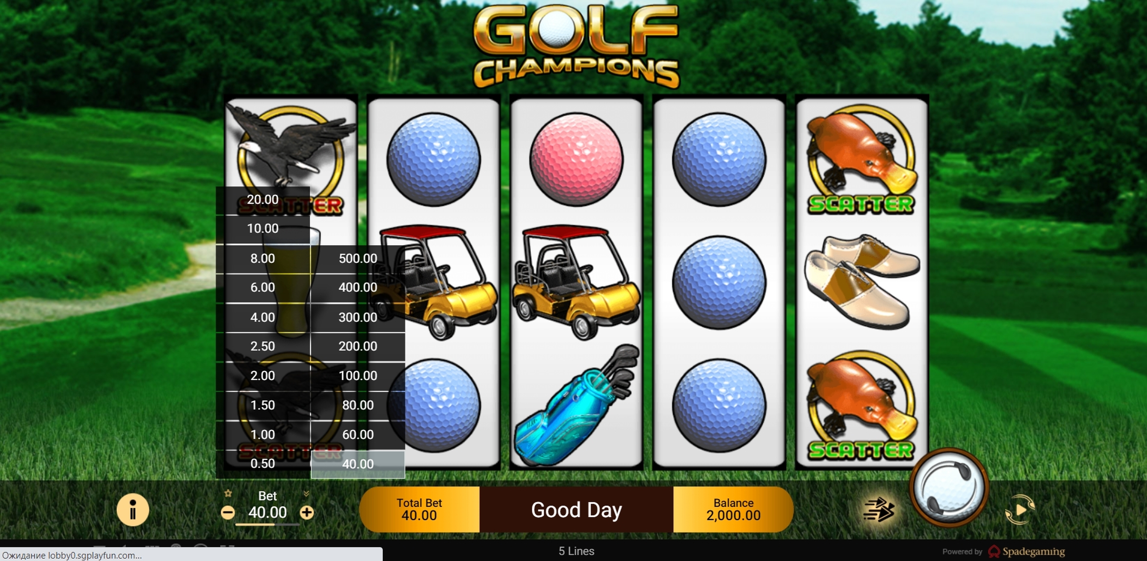 Reels in Golf Champions Slot Game by Spade Gaming