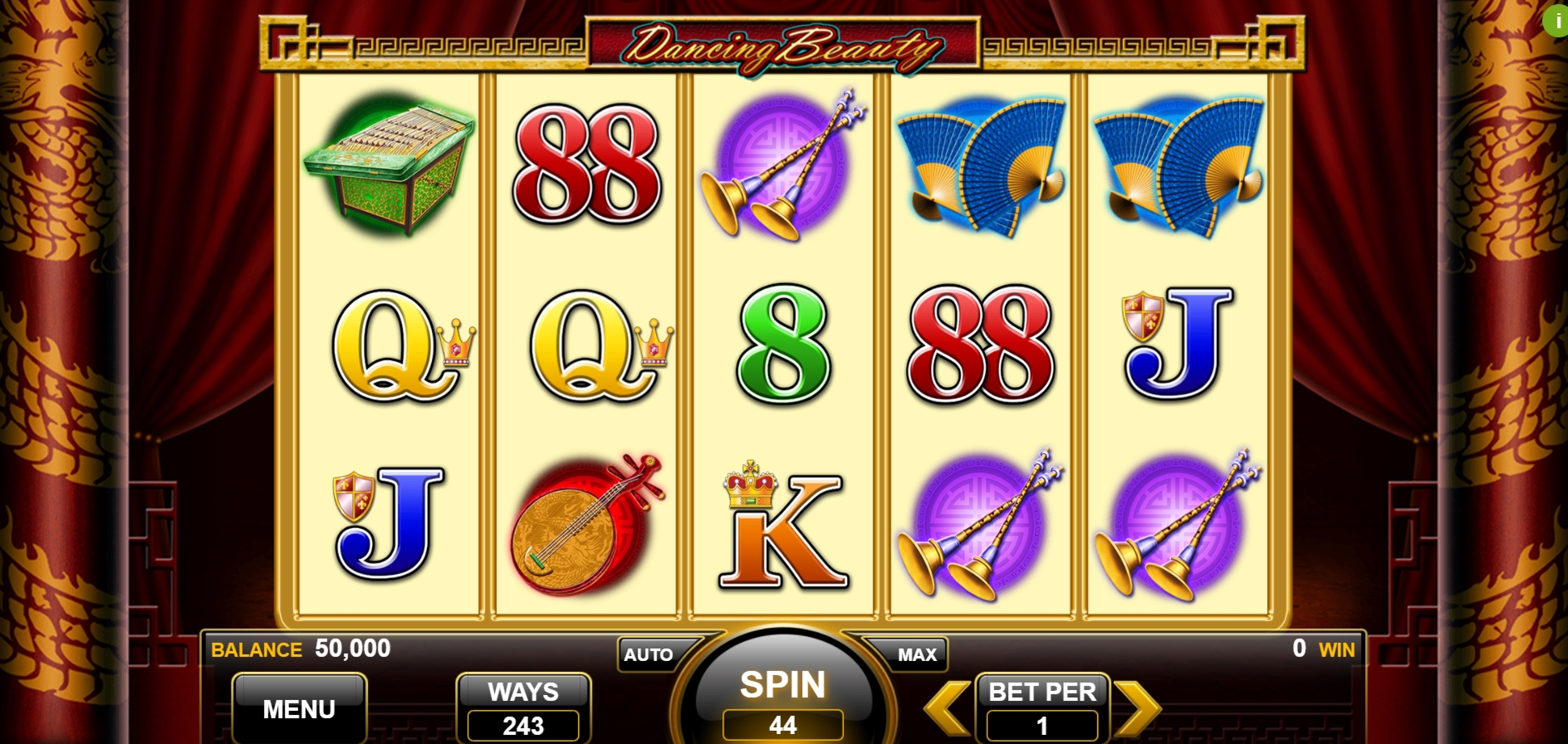 Reels in Dancing Beauty Slot Game by Spin Games