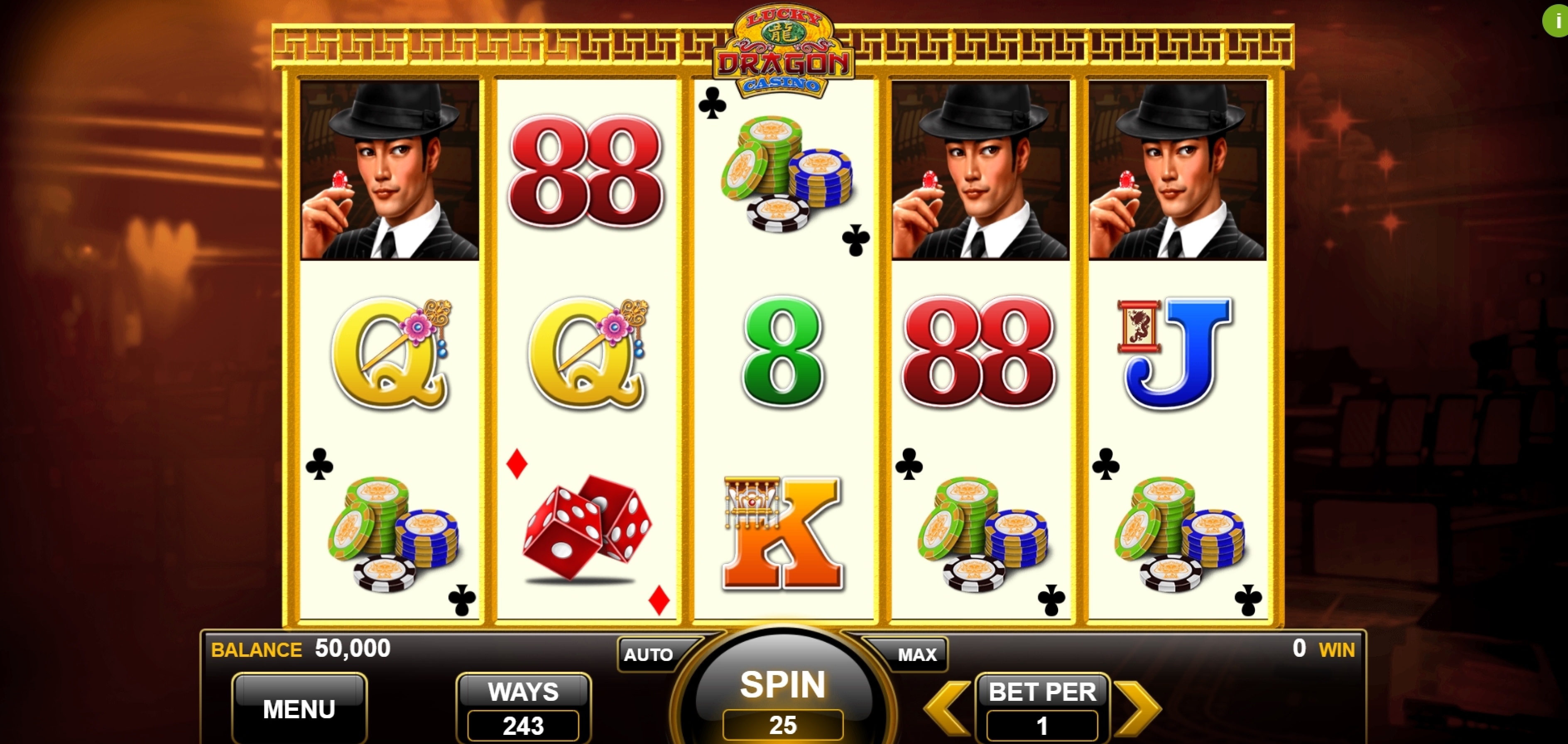 Reels in Lucky Dragon Casino Slot Game by Spin Games