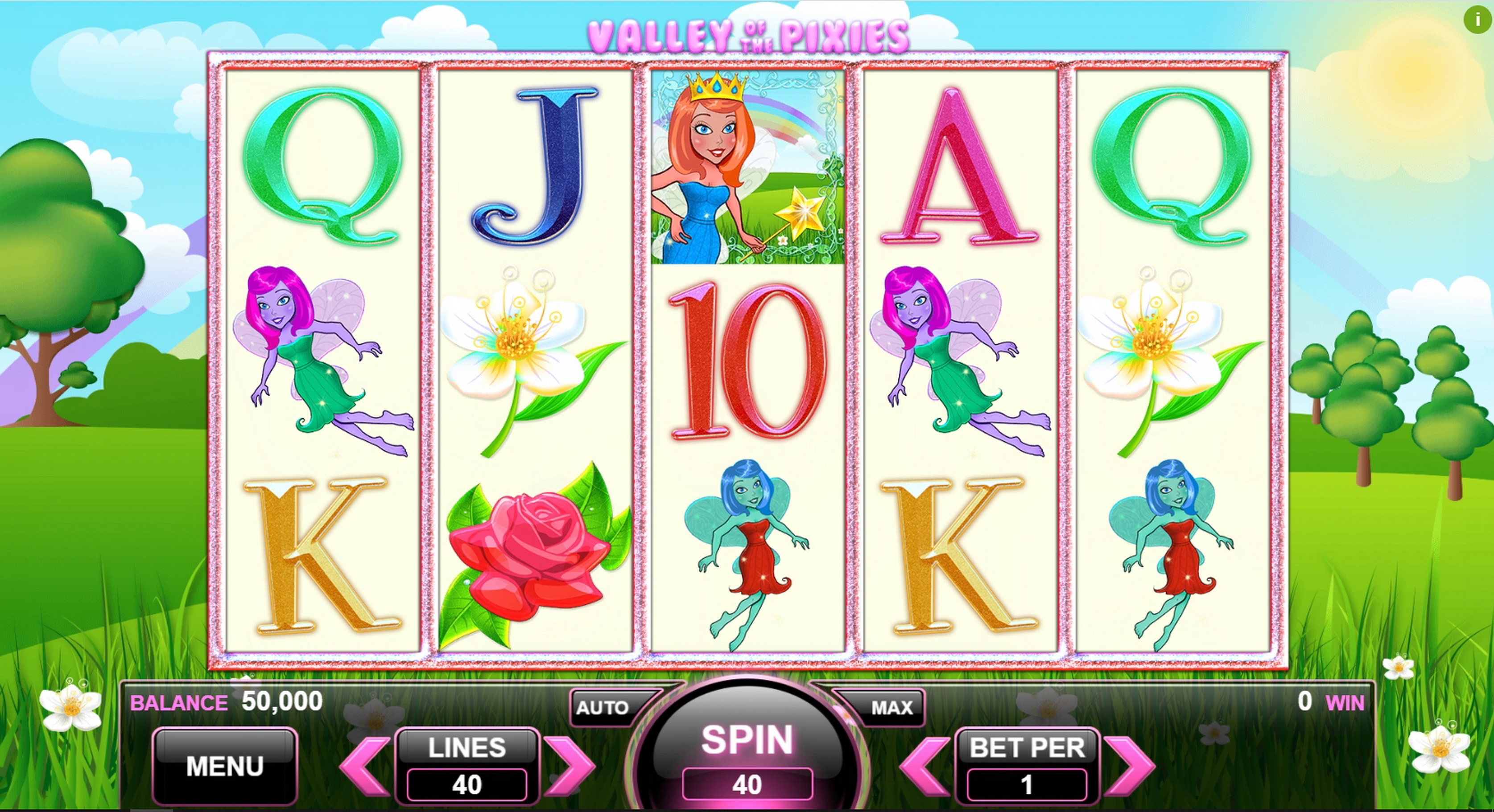 Reels in Valley of Pixies Slot Game by Spin Games