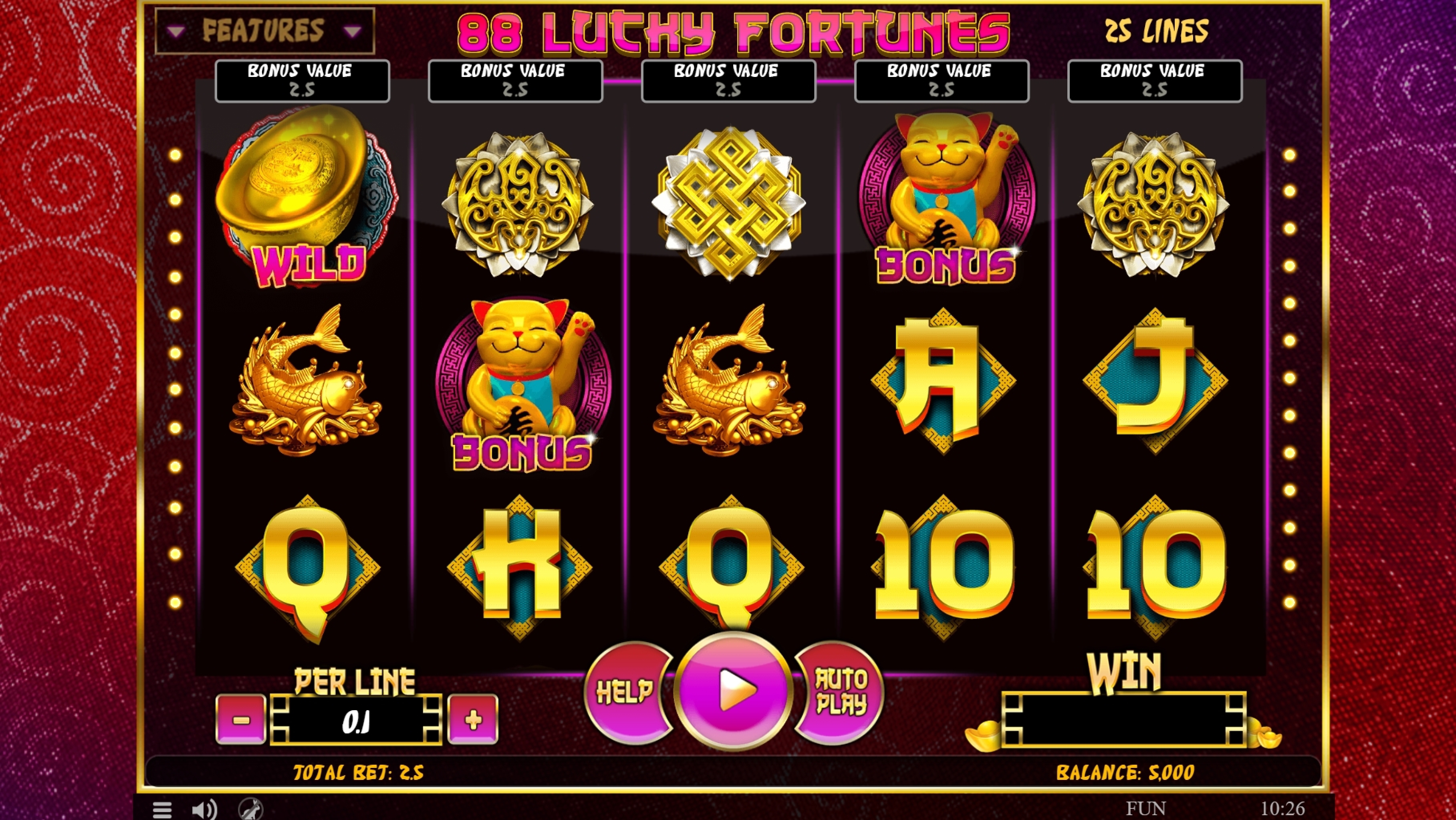 Reels in 88 Lucky Fortunes Slot Game by Spinomenal