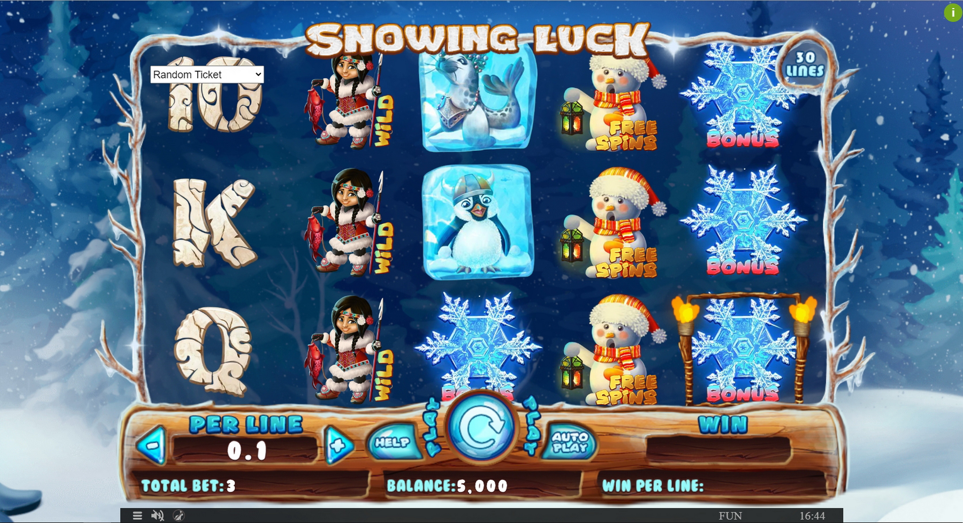 Reels in Snowing Luck Slot Game by Spinomenal