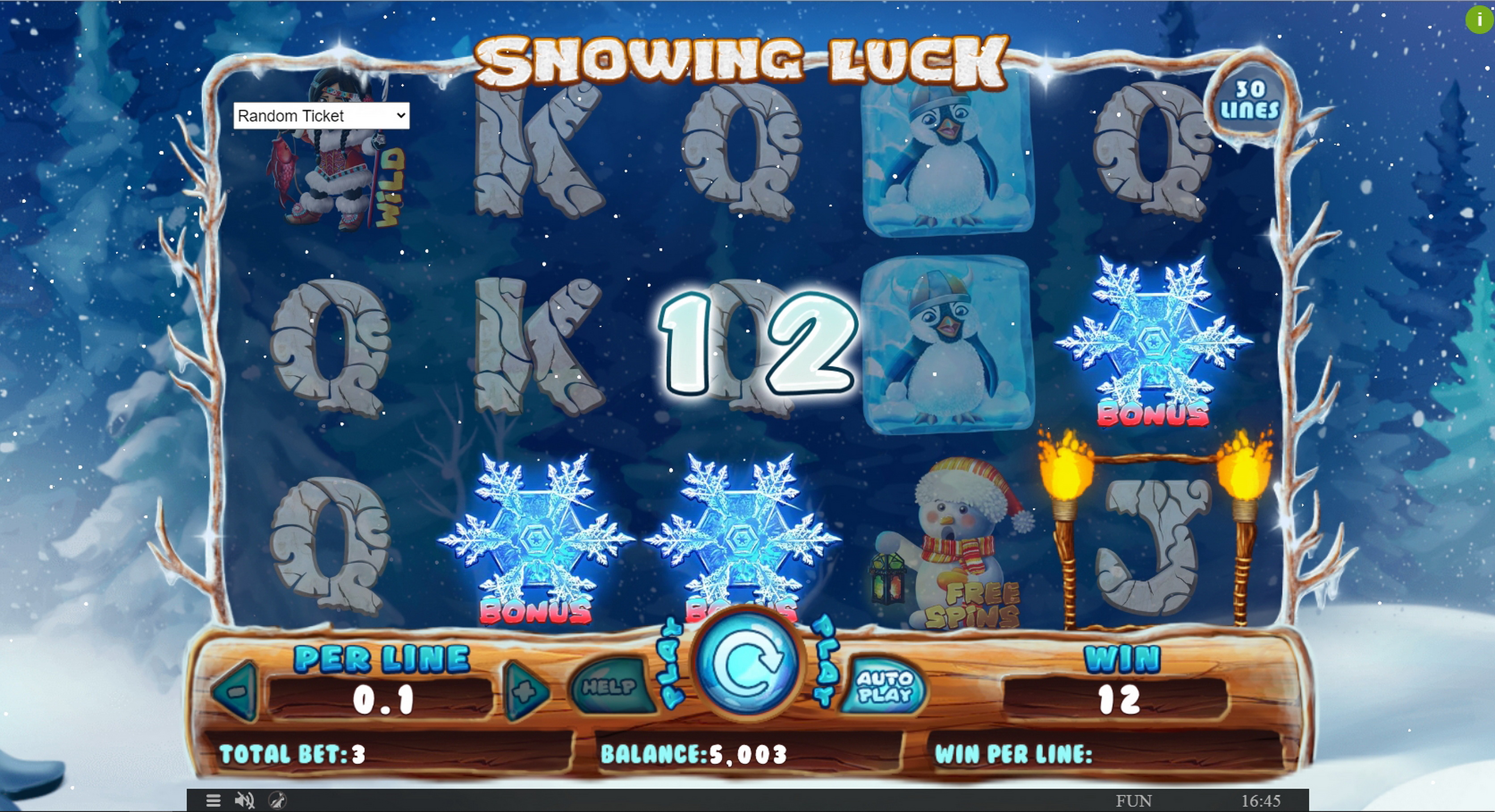 Win Money in Snowing Luck Free Slot Game by Spinomenal