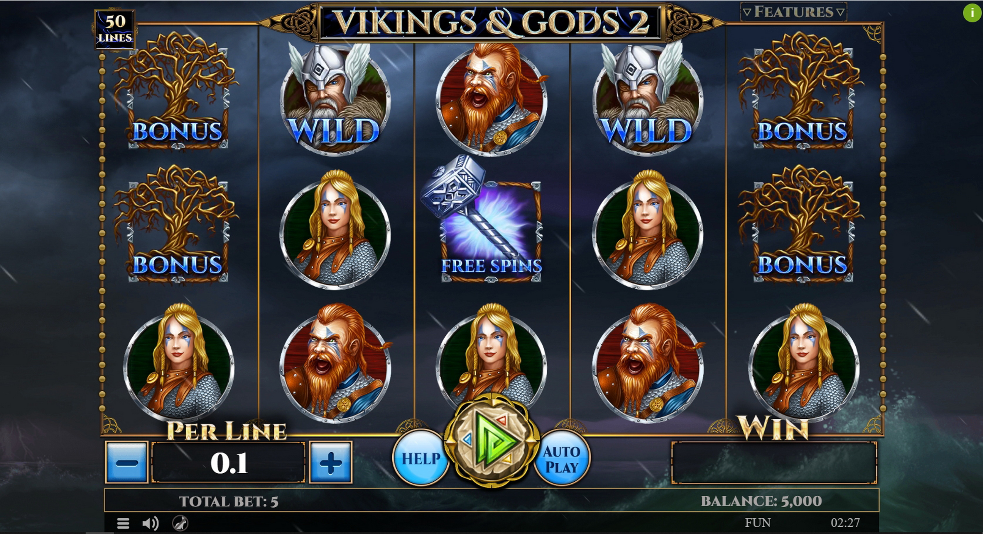 Reels in Vikings and Gods 2 Slot Game by Spinomenal