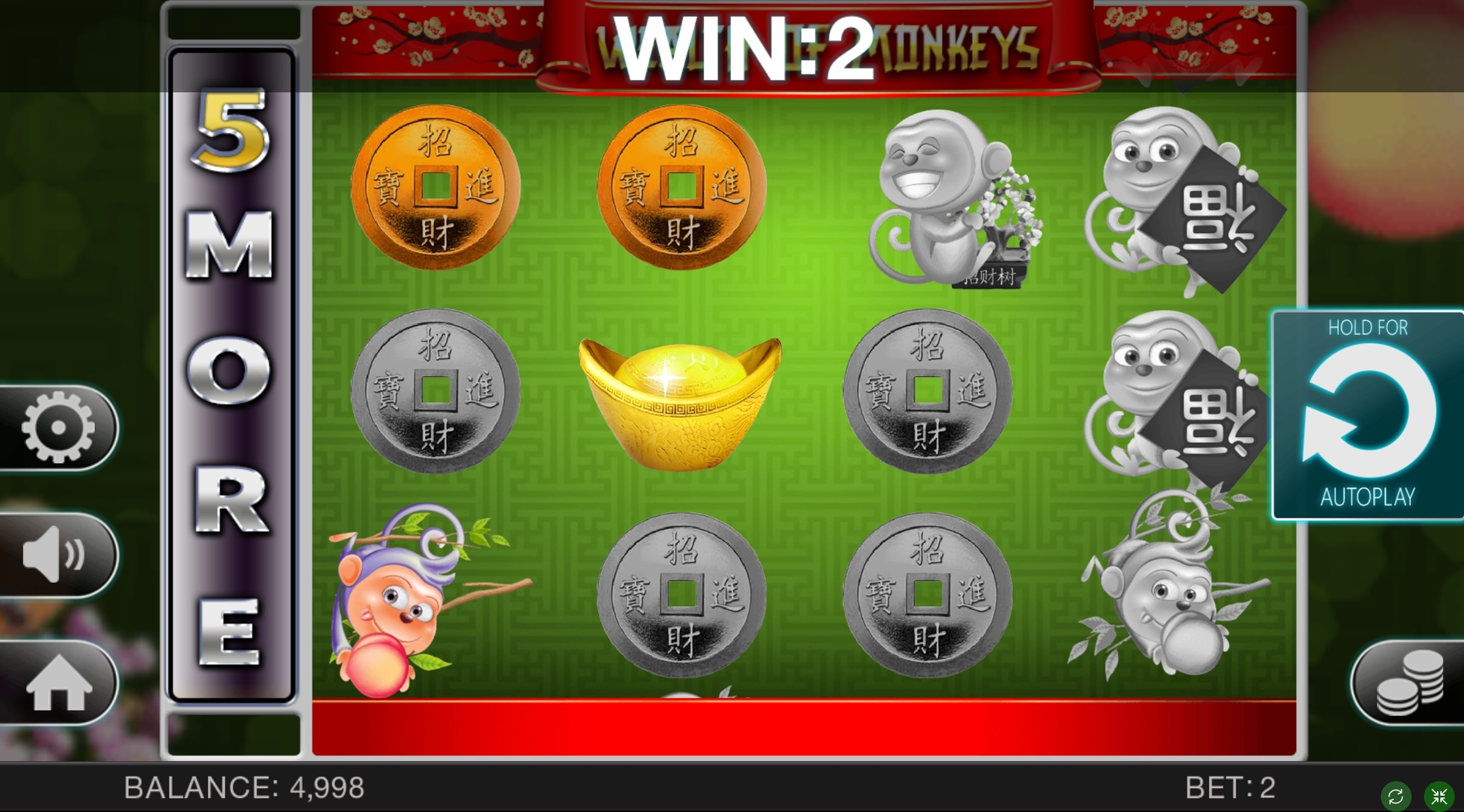 Win Money in Wealth of monkeys Free Slot Game by Spinomenal