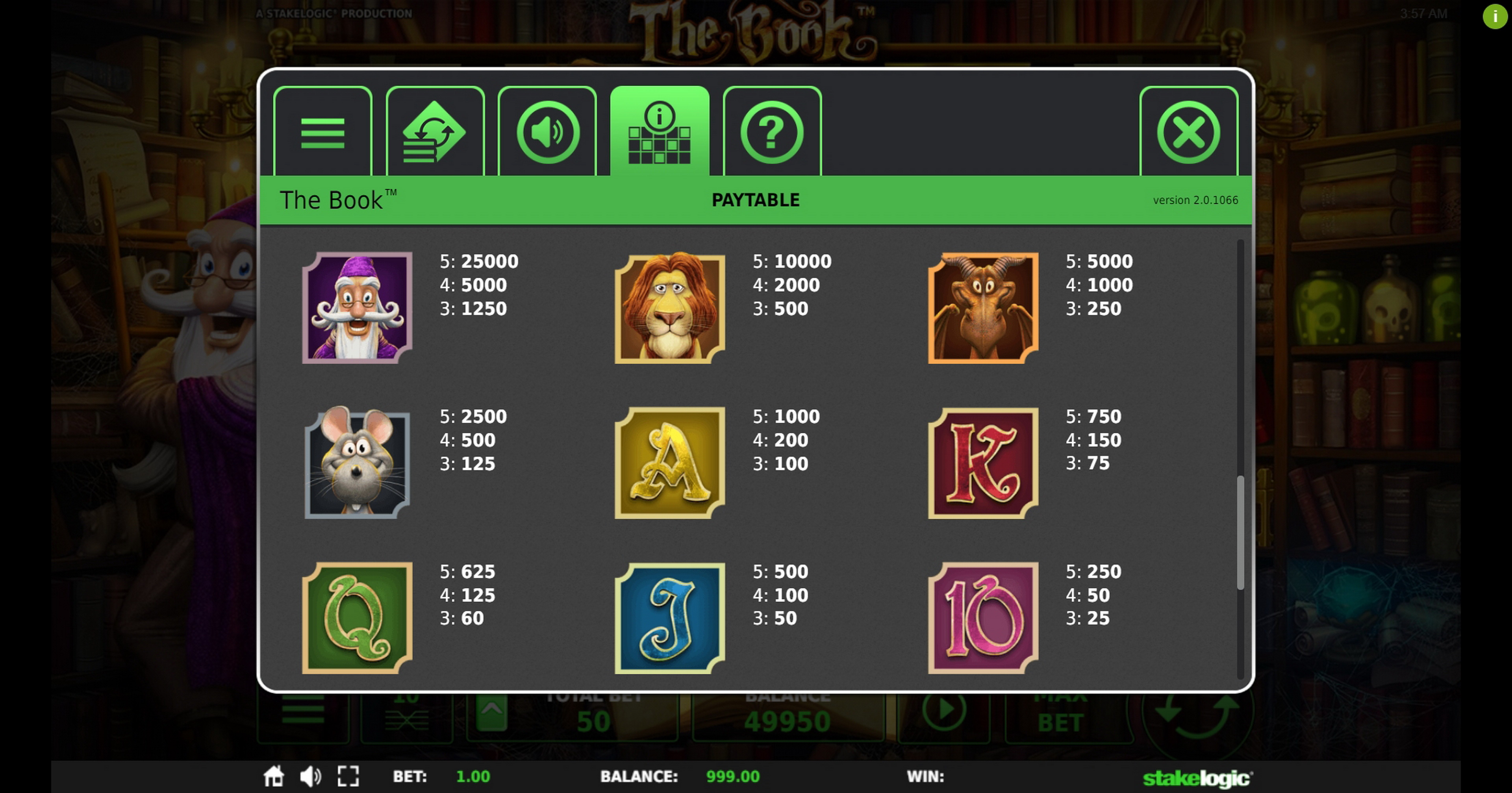 Info of The Book Slot Game by Stakelogic