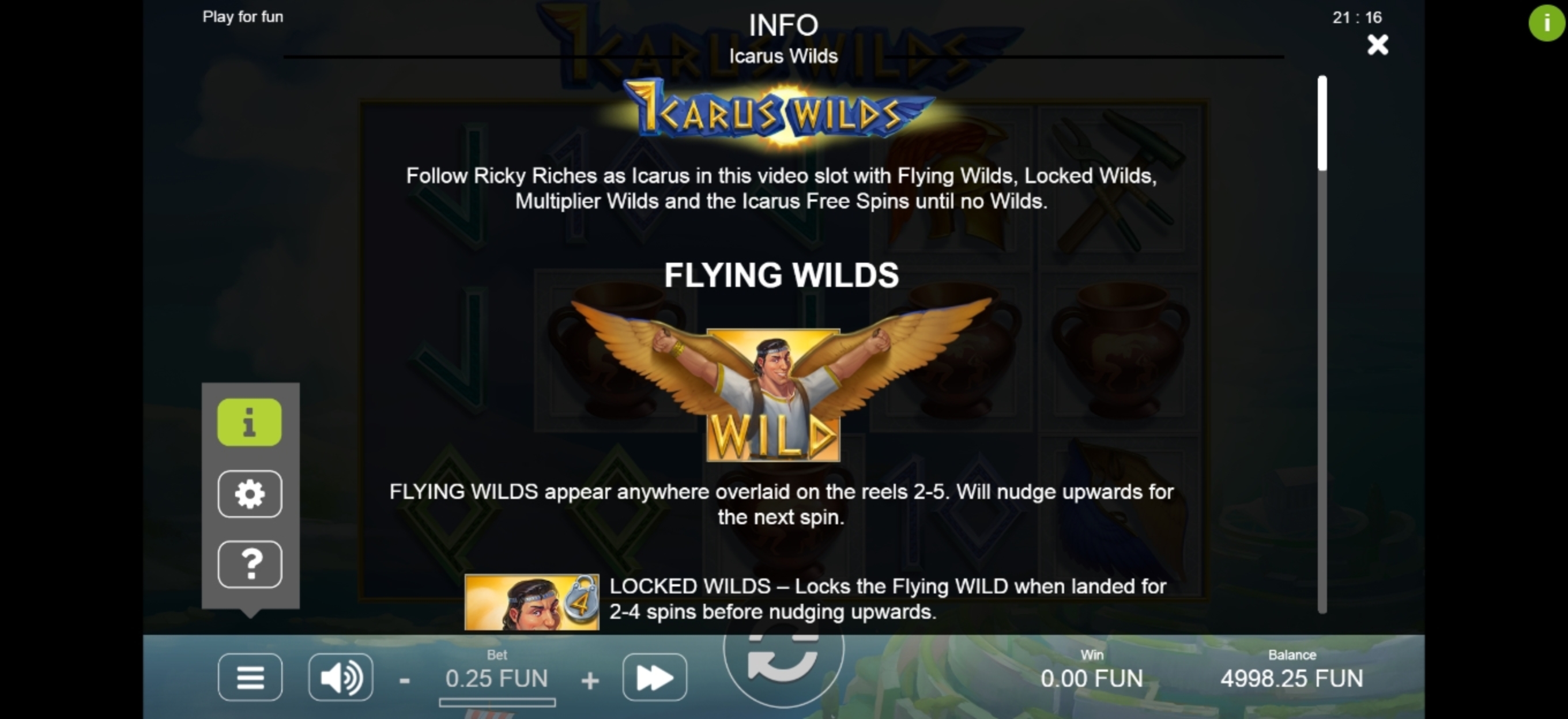 Info of Icarus Wilds Slot Game by STHLM Gaming