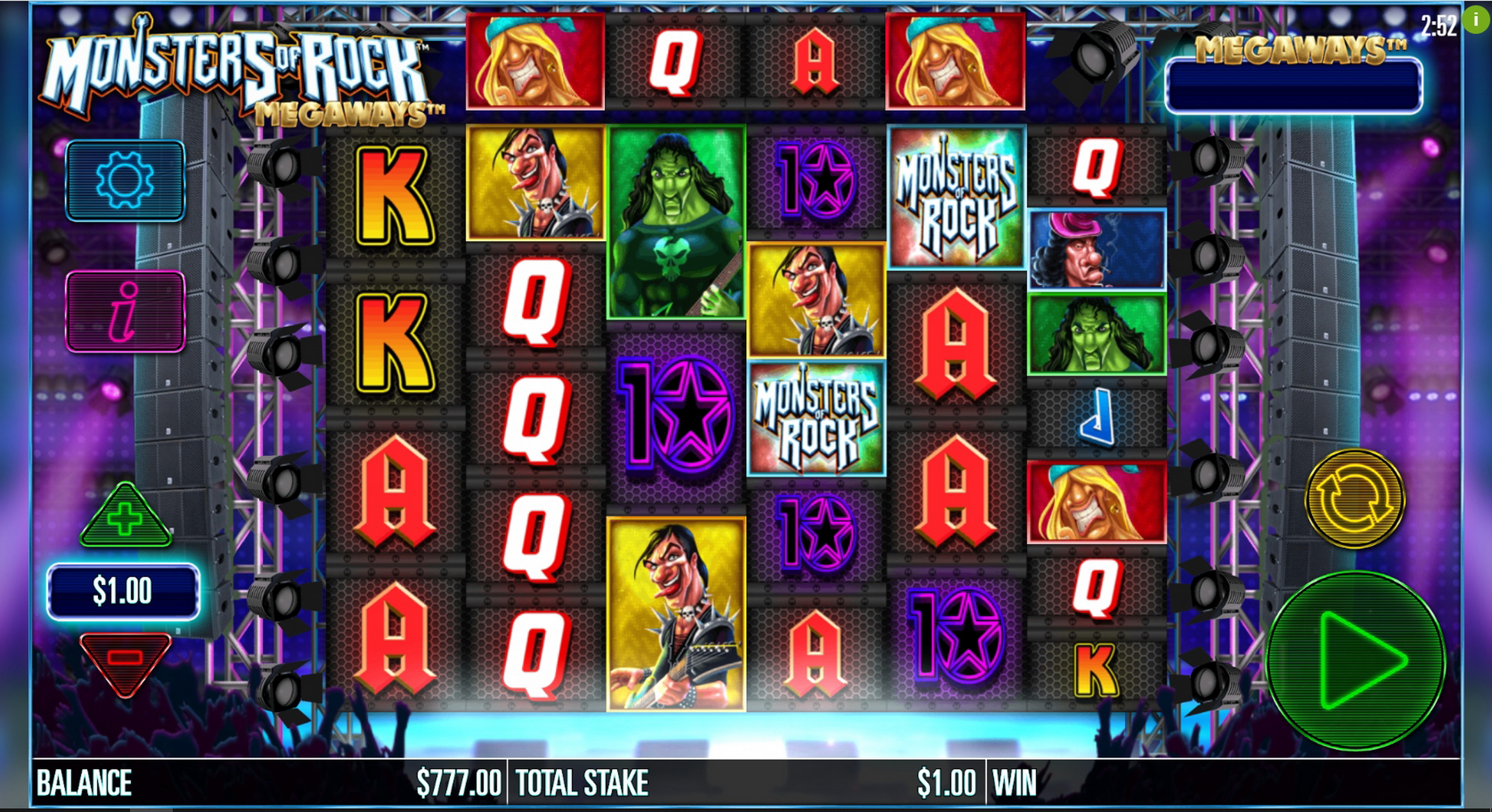 Reels in Monsters of Rock Megaways Slot Game by Storm Gaming Technology
