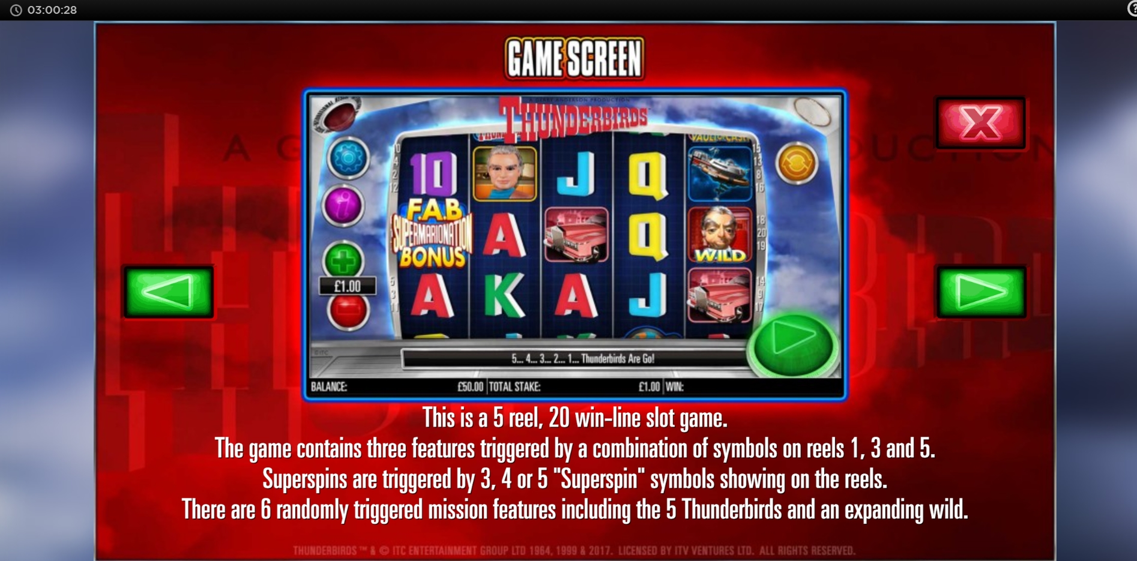 Info of Thunderbirds Slot Game by Storm Gaming Technology