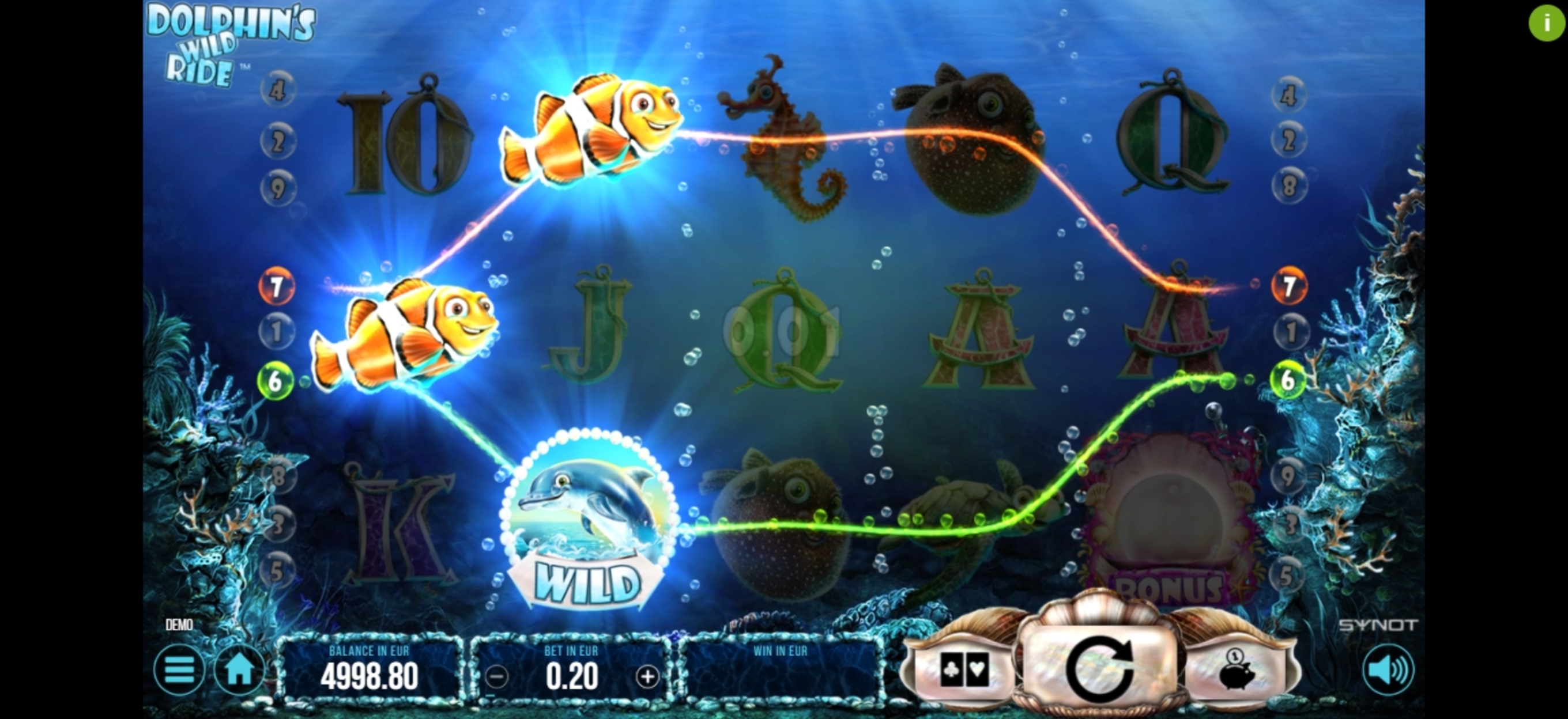 Win Money in Dolphin's Wild Ride Free Slot Game by Synot Games