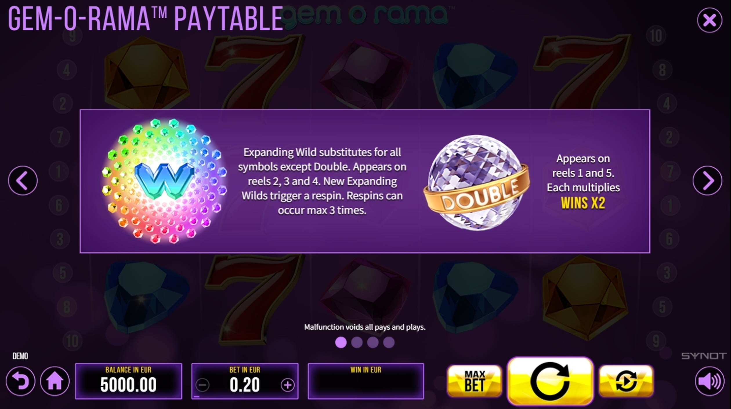 Info of Gem-O-Rama Slot Game by Synot Games