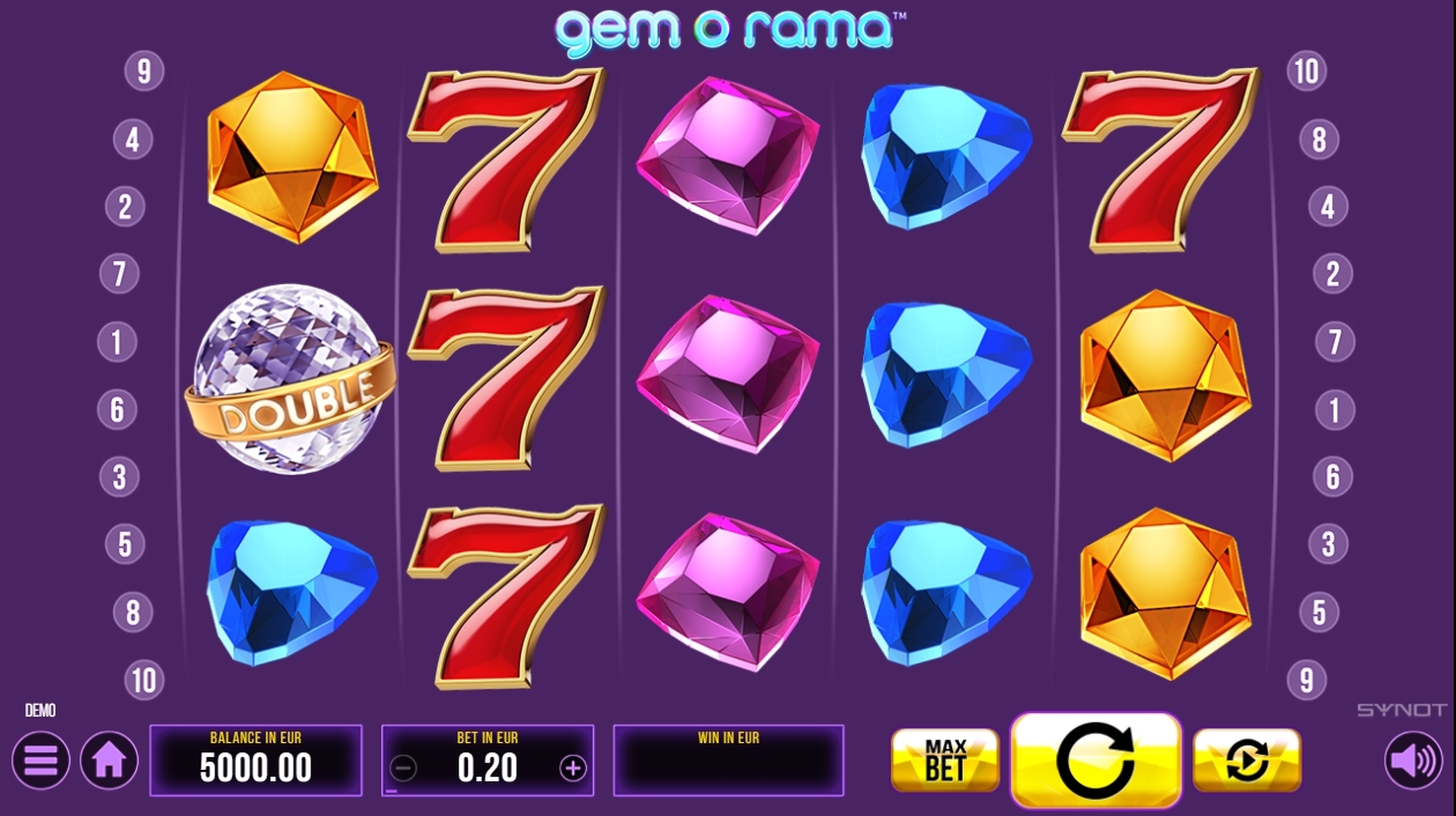 Reels in Gem-O-Rama Slot Game by Synot Games