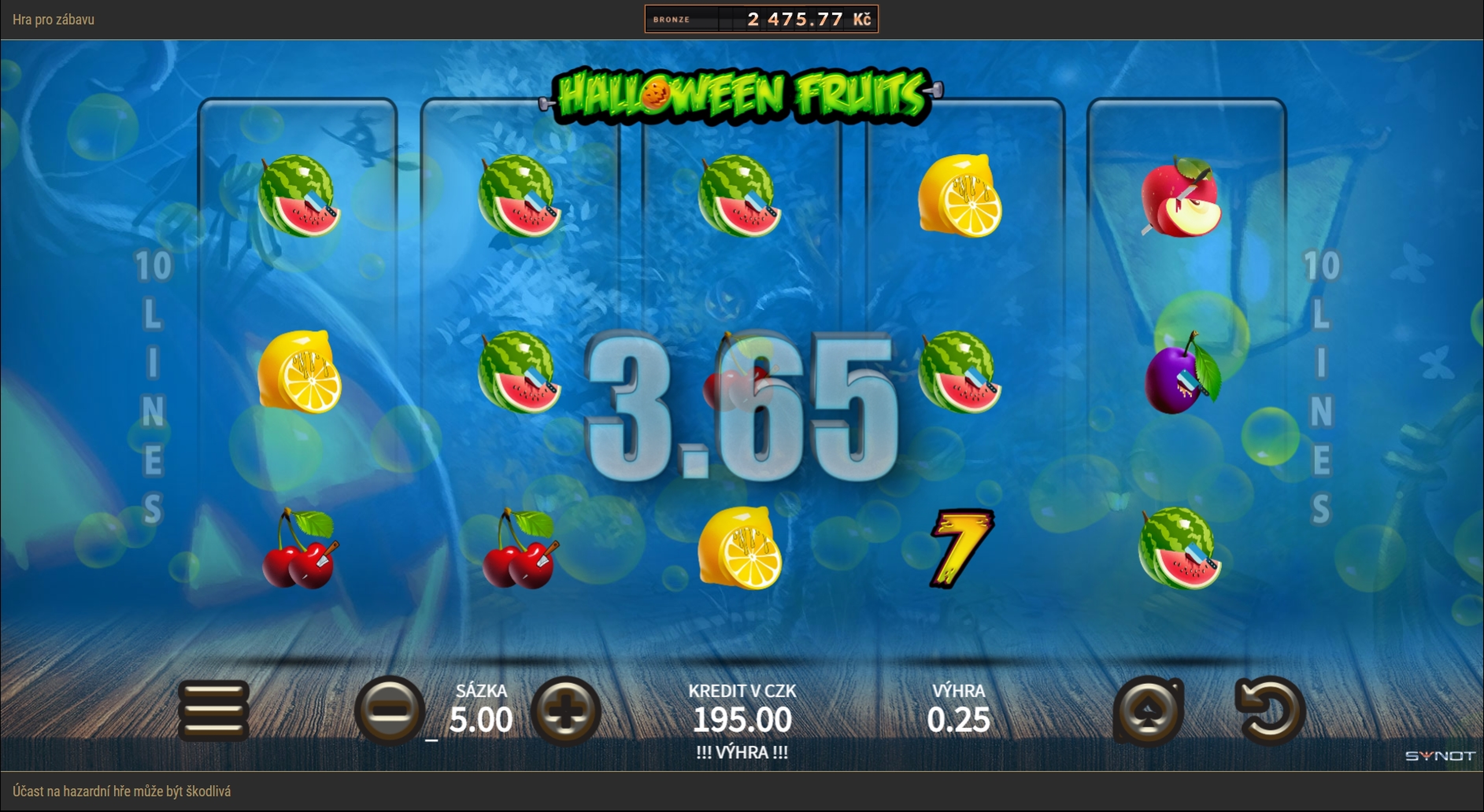 Win Money in Halloween Fruits Free Slot Game by Synot Games