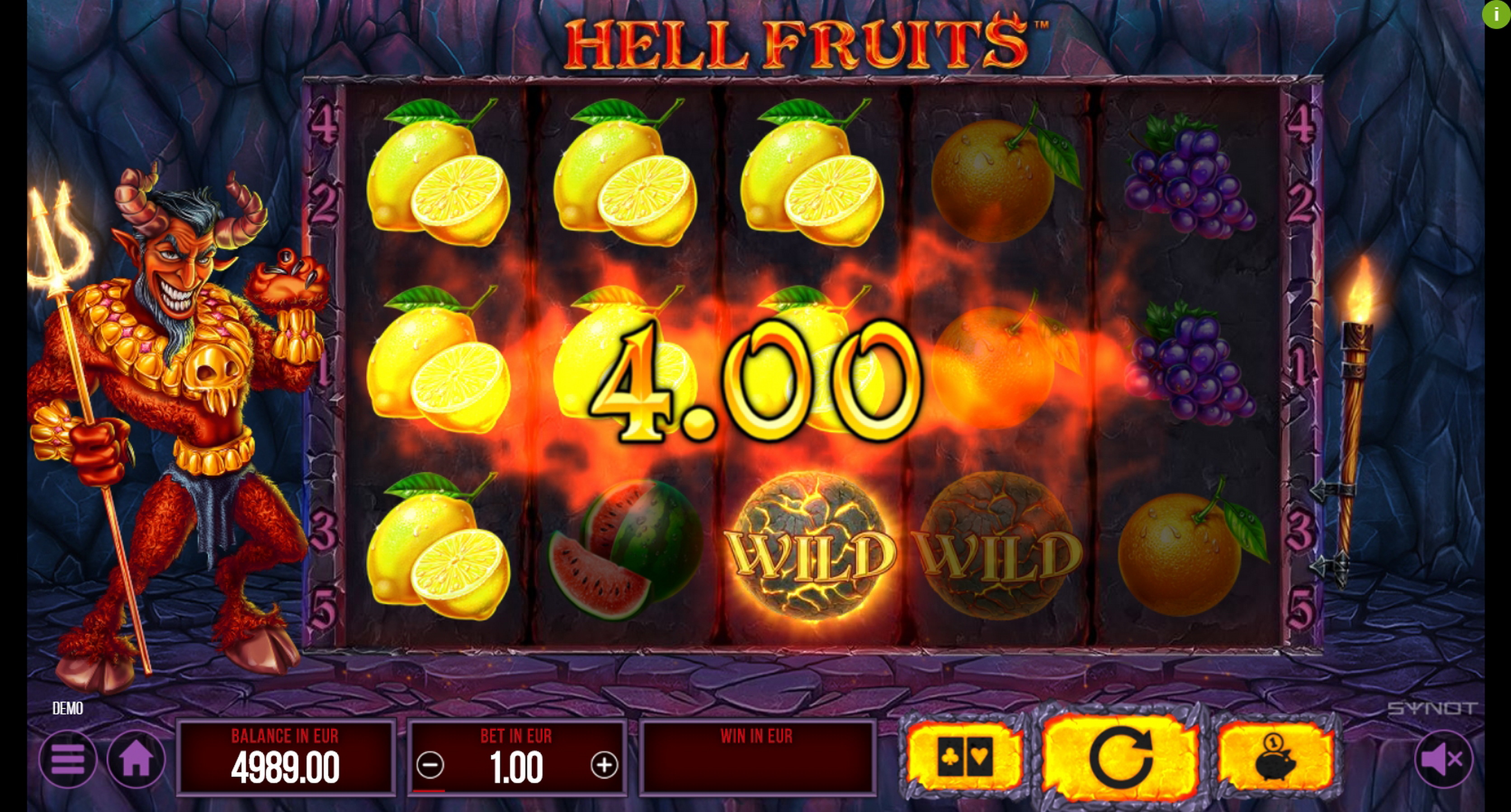 Win Money in Hell Fruits Free Slot Game by Synot Games
